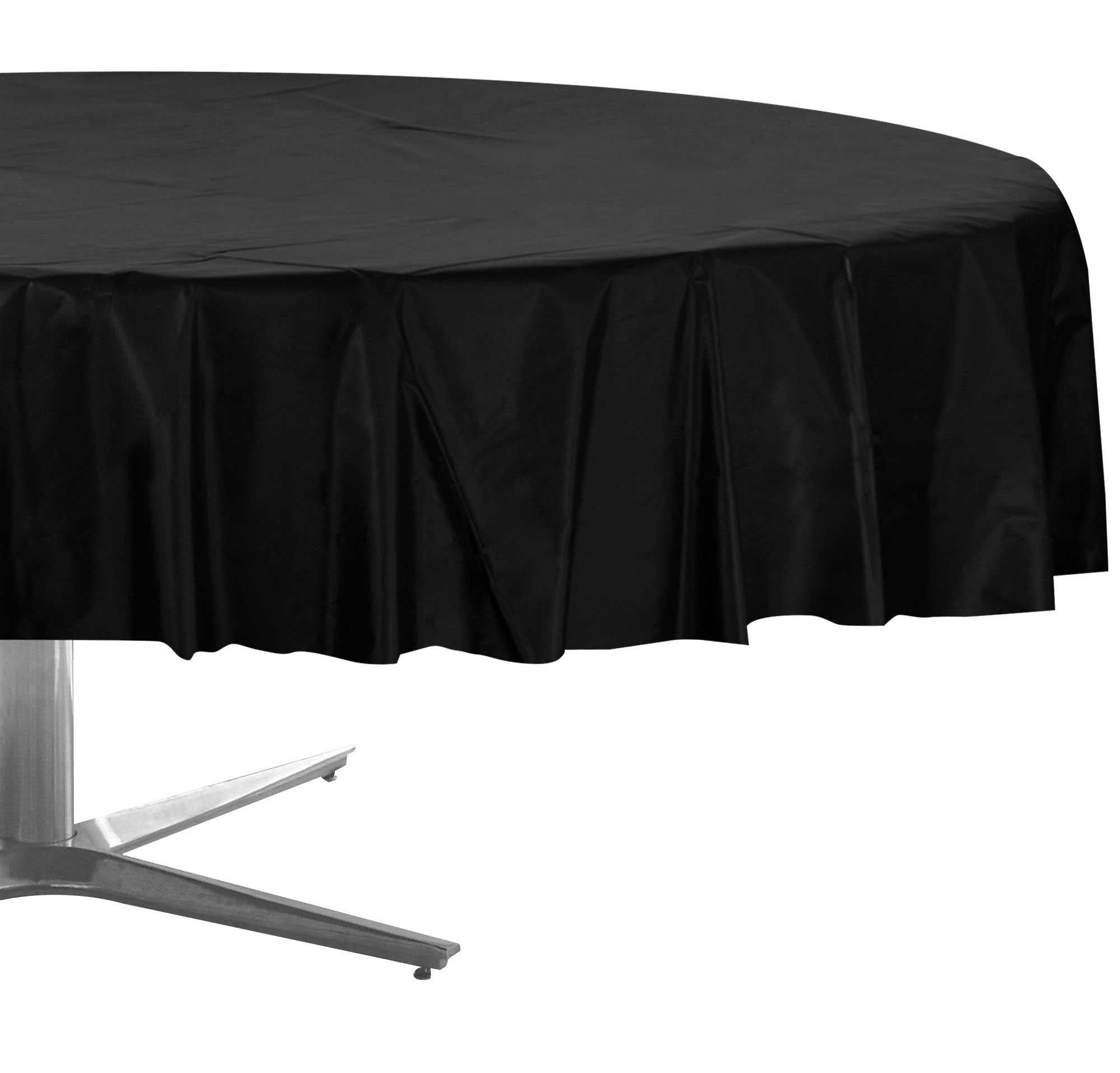 Round Plastic Table Cover. 84in. Assorted Colors - Image 2