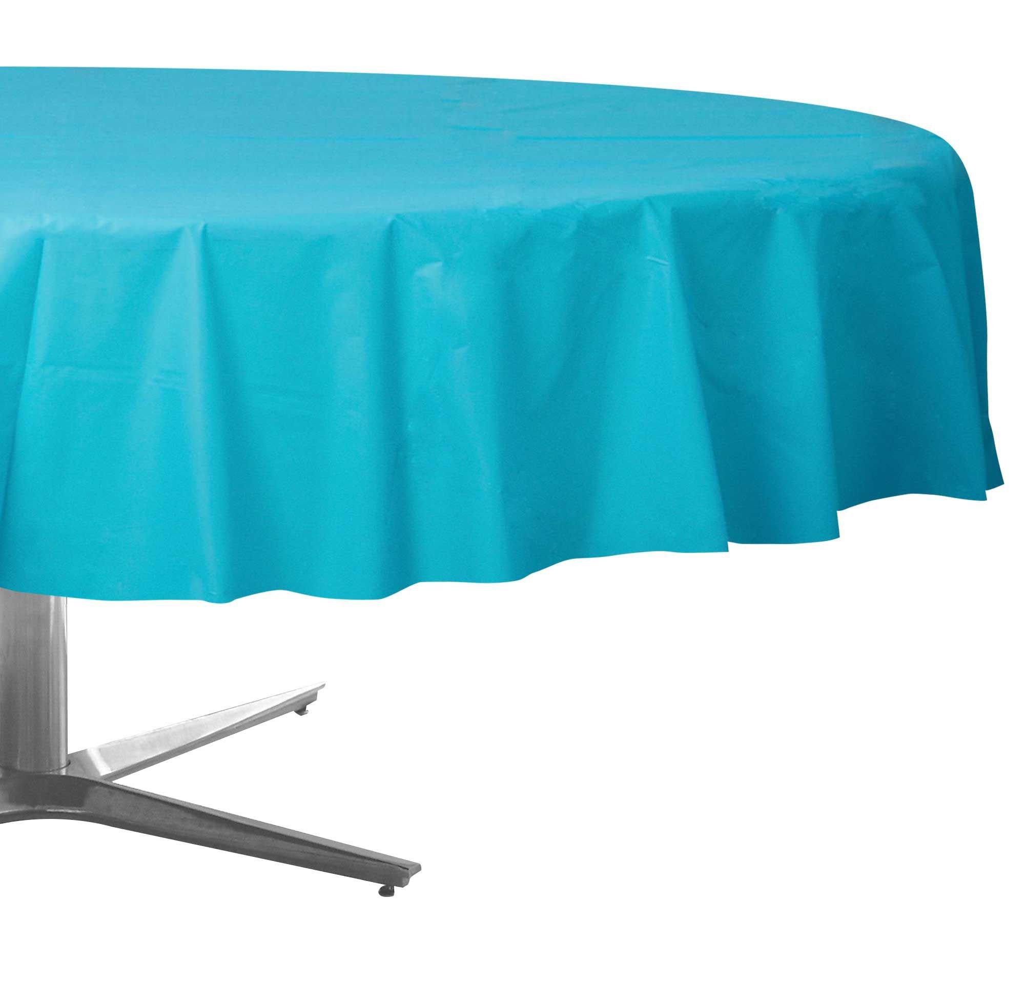 Round Plastic Table Cover. 84in. Assorted Colors - Image 4
