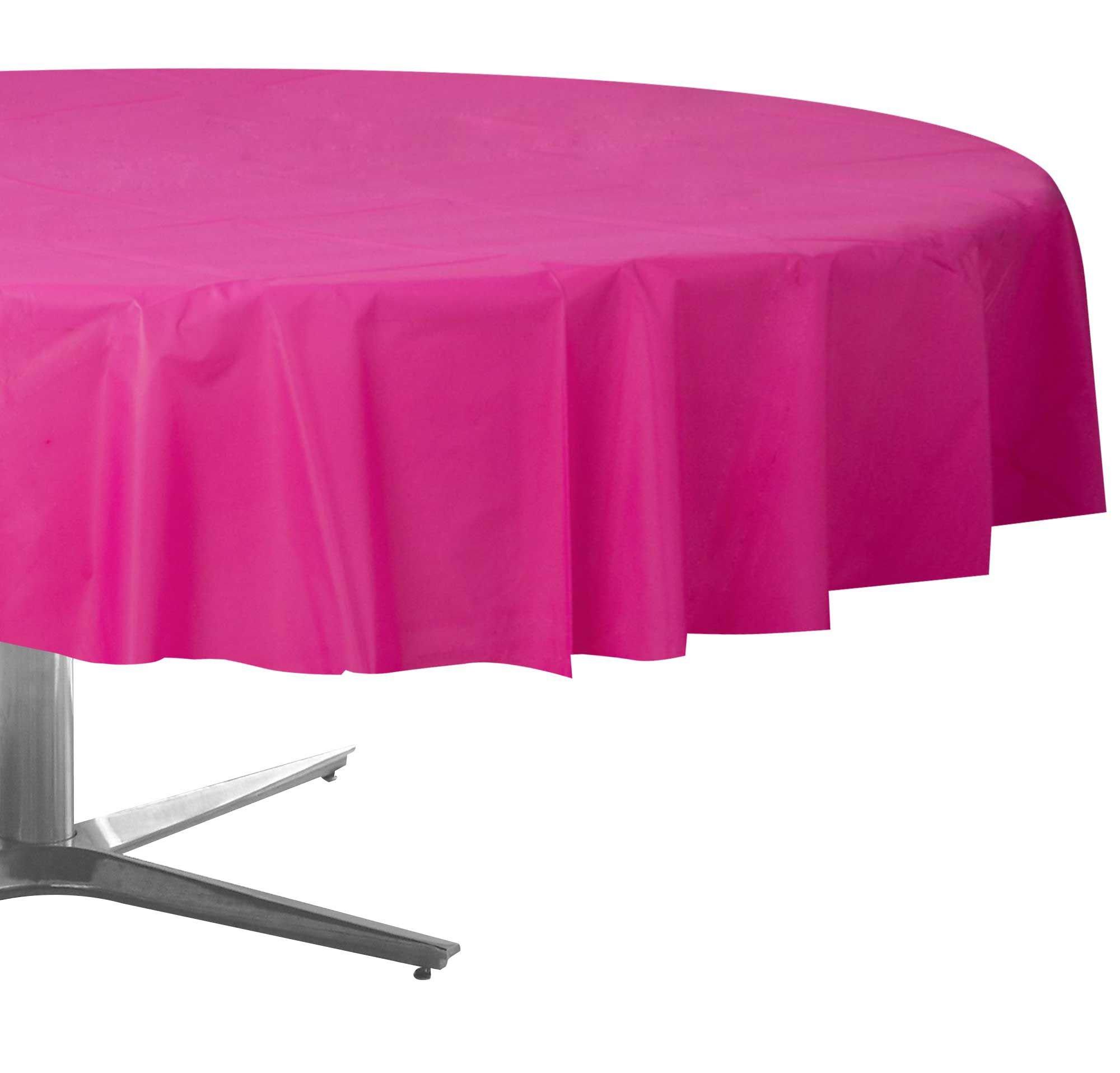 Round Plastic Table Cover. 84in. Assorted Colors - Image 7