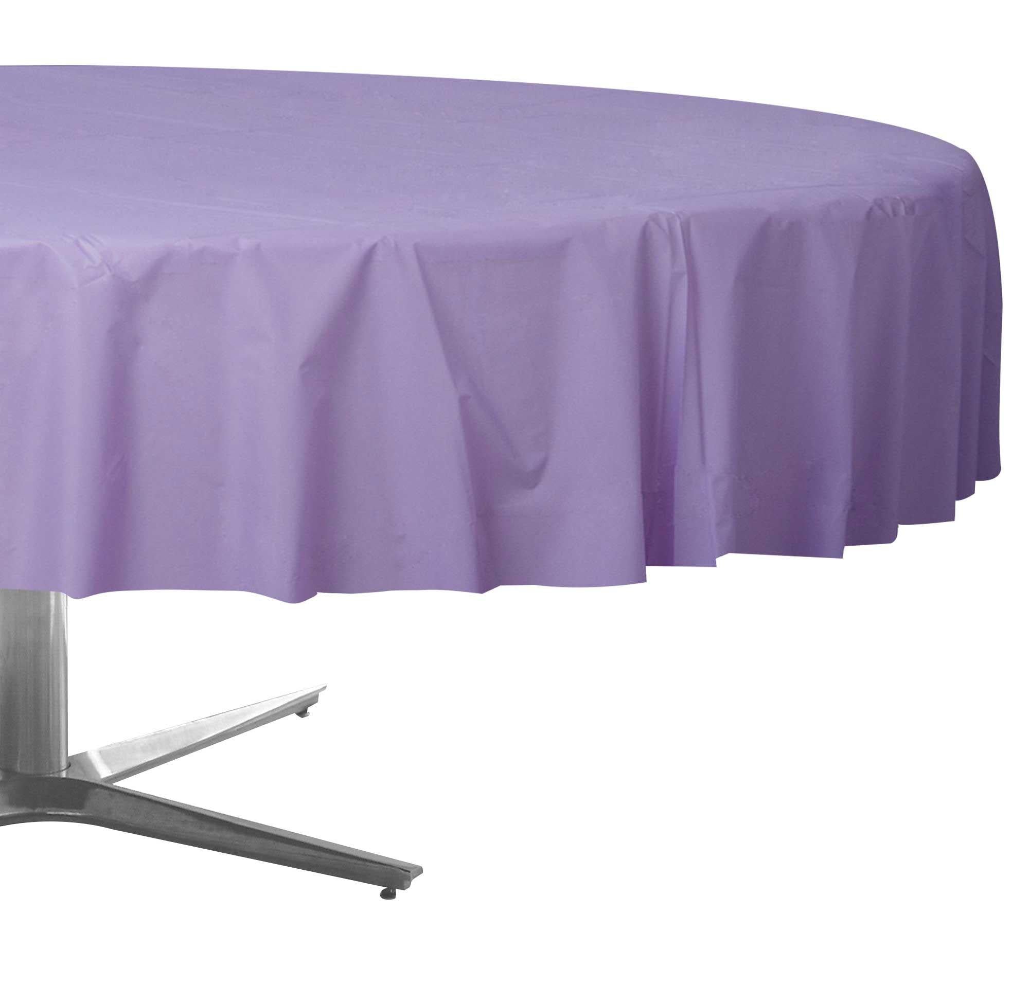 Round Plastic Table Cover. 84in. Assorted Colors - Image 9