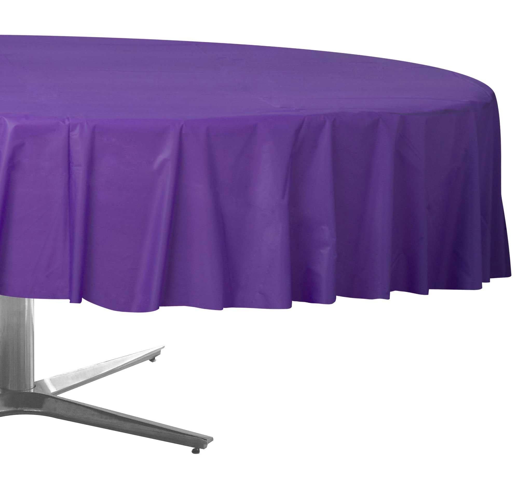 Round Plastic Table Cover. 84in. Assorted Colors - Image 13