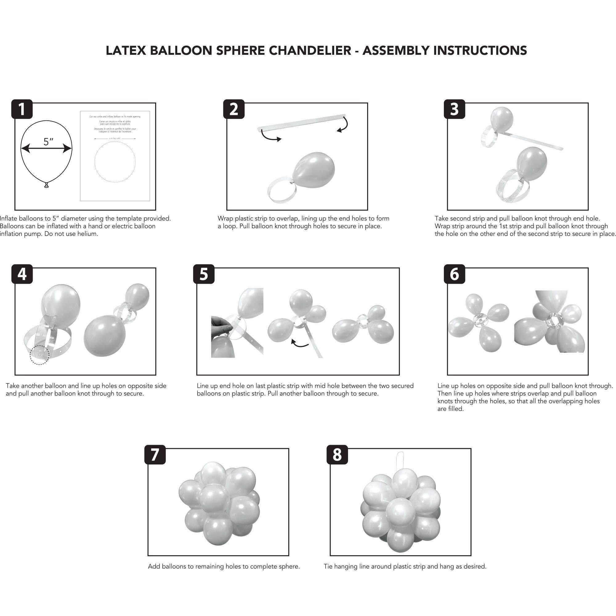 Air-Filled Latex Balloon Chandelier Sphere Kit. Assorted Colors - Image 9