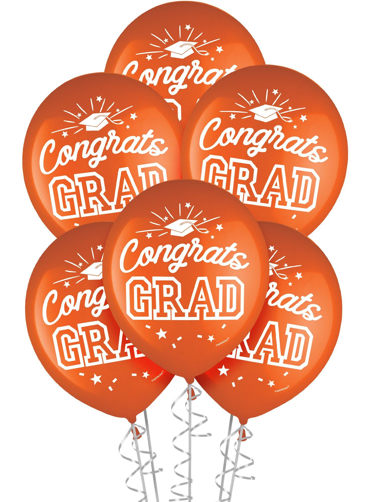 15ct. 12in. Congrats Grad Latex Balloons. Assorted Colors - Image 4