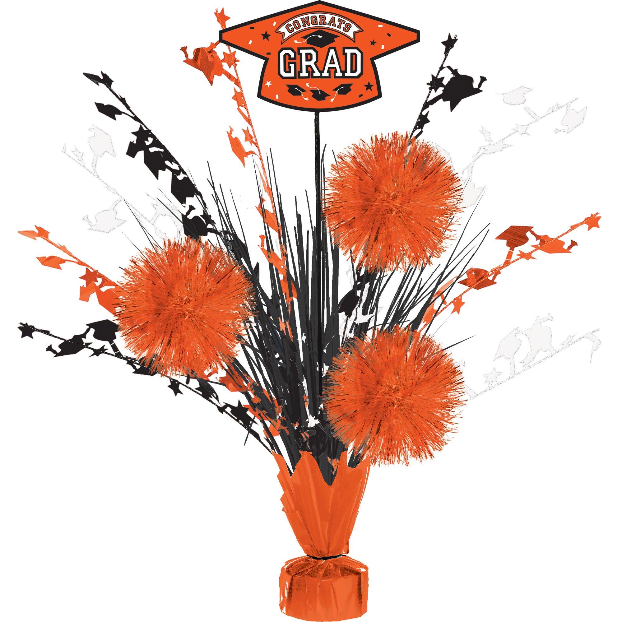 Congrats Grad Tinsel Burst Spray Centerpiece. 18in. Assorted Colors - Image 4