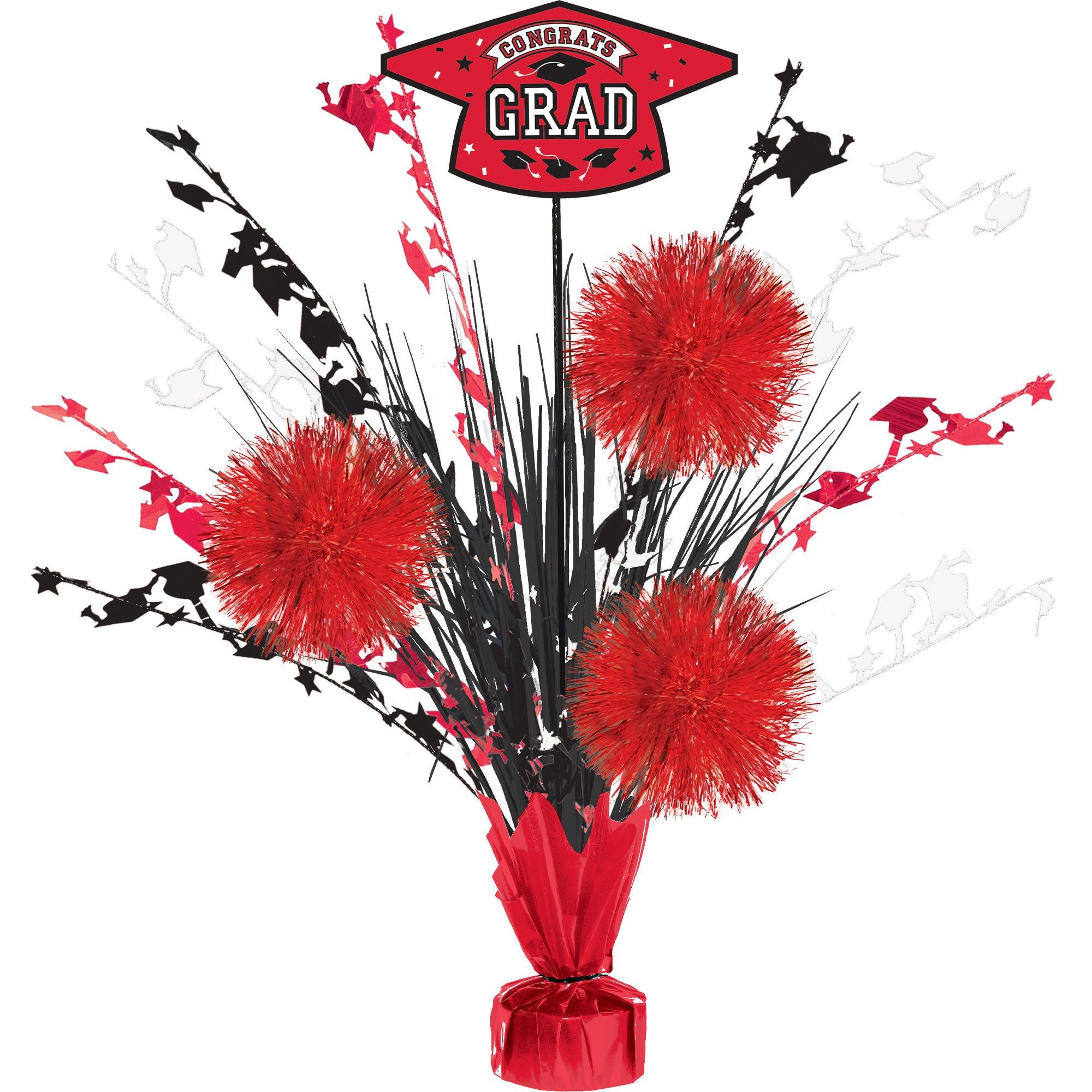 Congrats Grad Tinsel Burst Spray Centerpiece. 18in. Assorted Colors - Image 7
