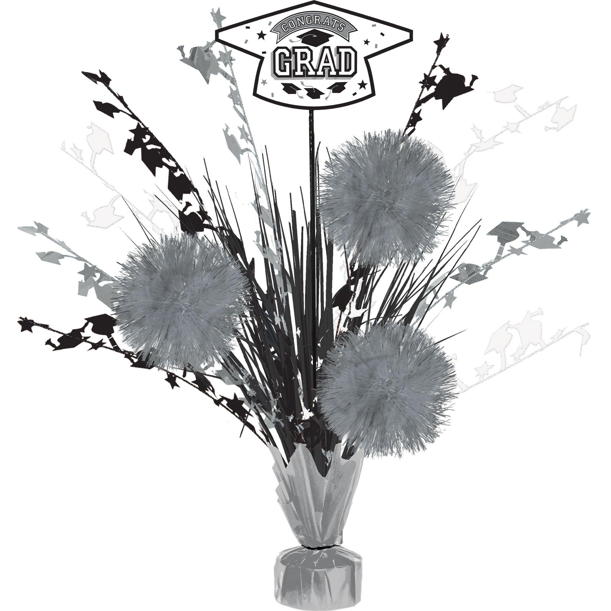 Congrats Grad Tinsel Burst Spray Centerpiece. 18in. Assorted Colors - Image 9
