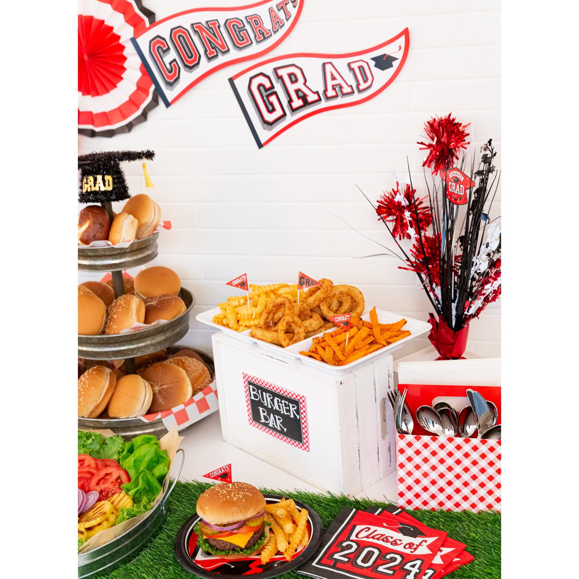 Congrats Grad Tinsel Burst Spray Centerpiece. 18in. Assorted Colors - Image 10