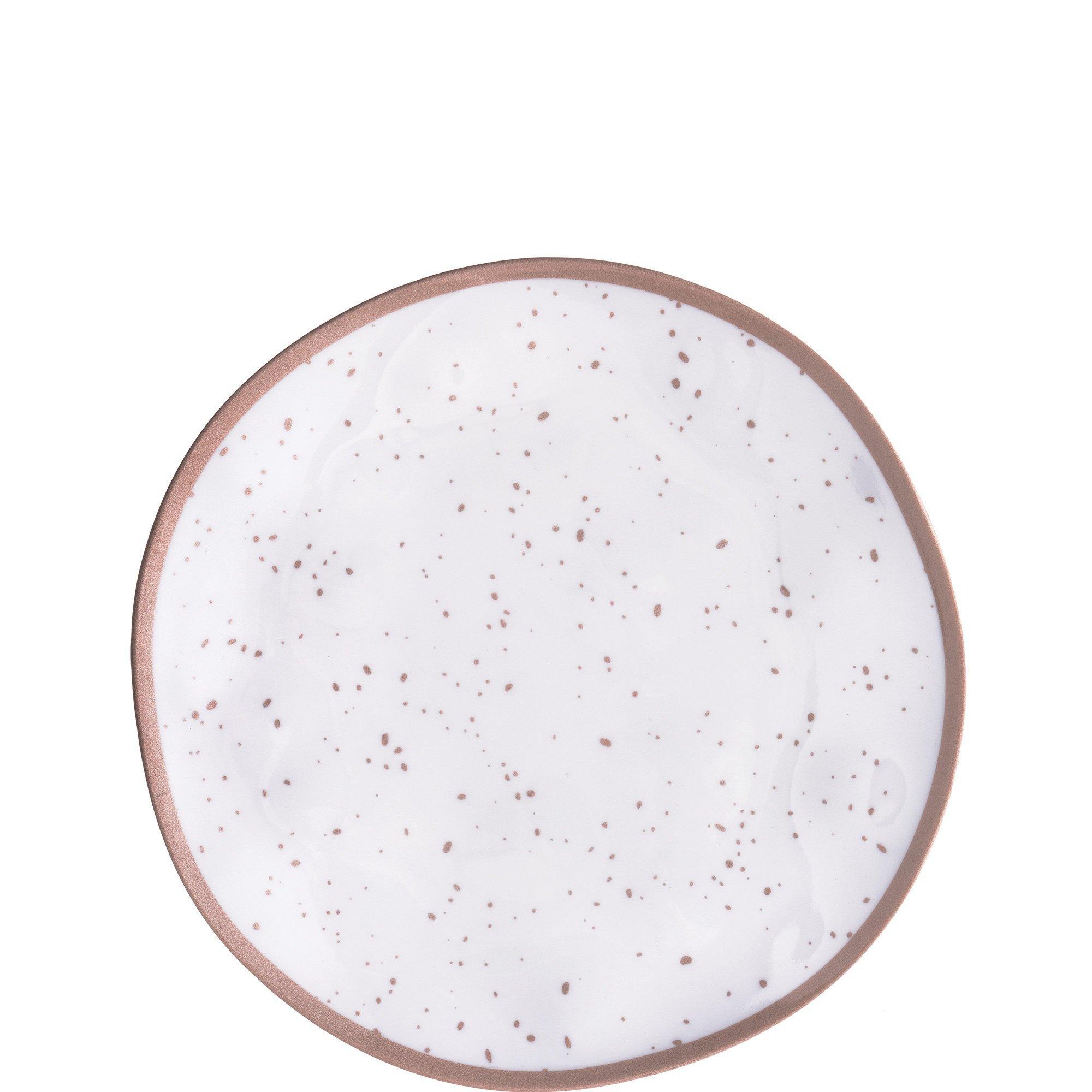 White With Speckles Melamine Dessert Plate. 6.25in. Assorted Colors