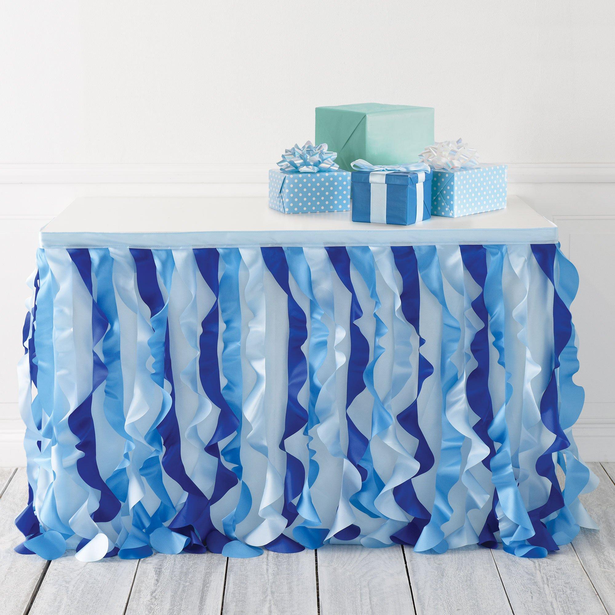 Fabric Ruffle Table Skirt. 30in x 72in - Oh Baby!. Assorted Colors - Image 2