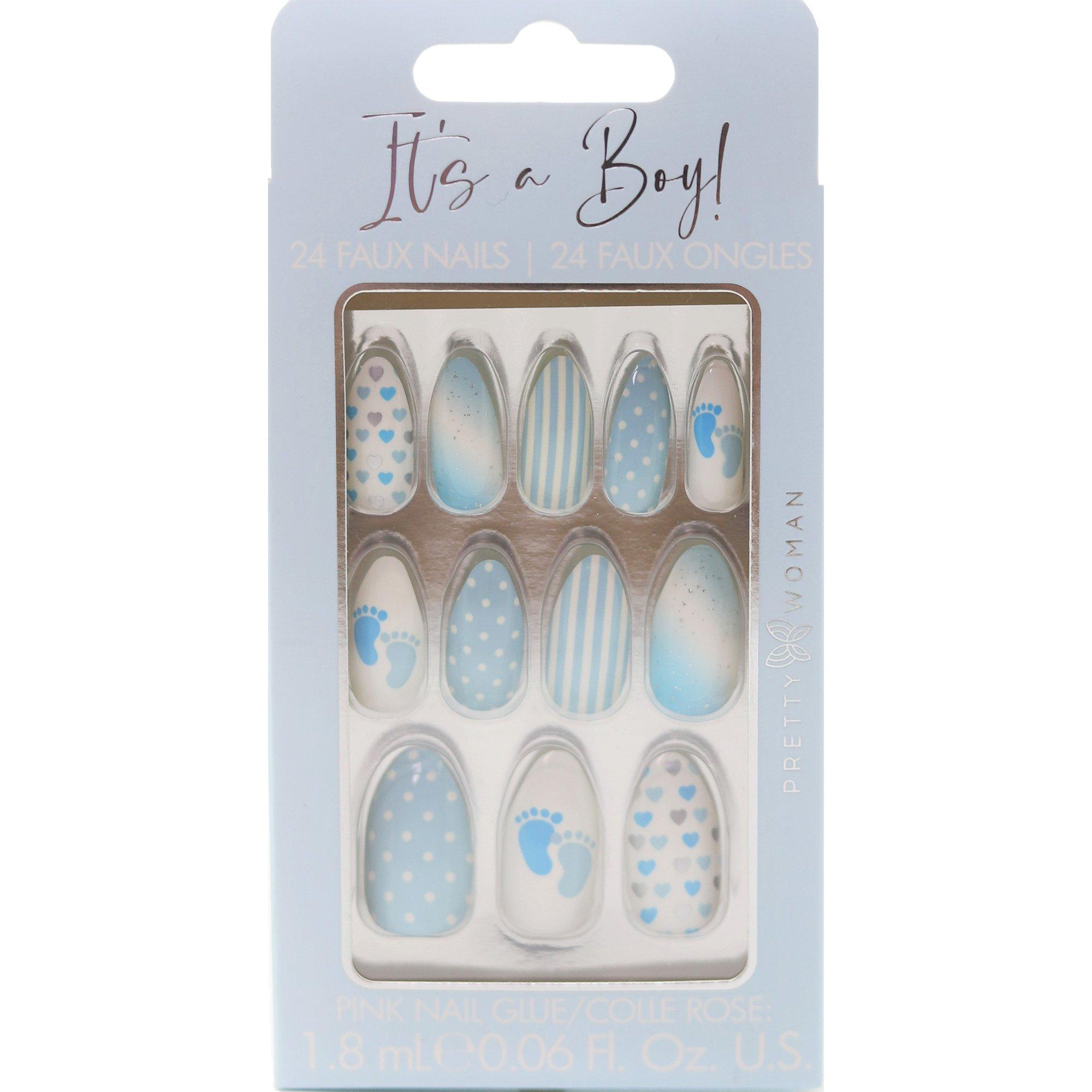 It's a Baby Shower Faux Nail Set. 24pc. Assorted Colors - Image 3