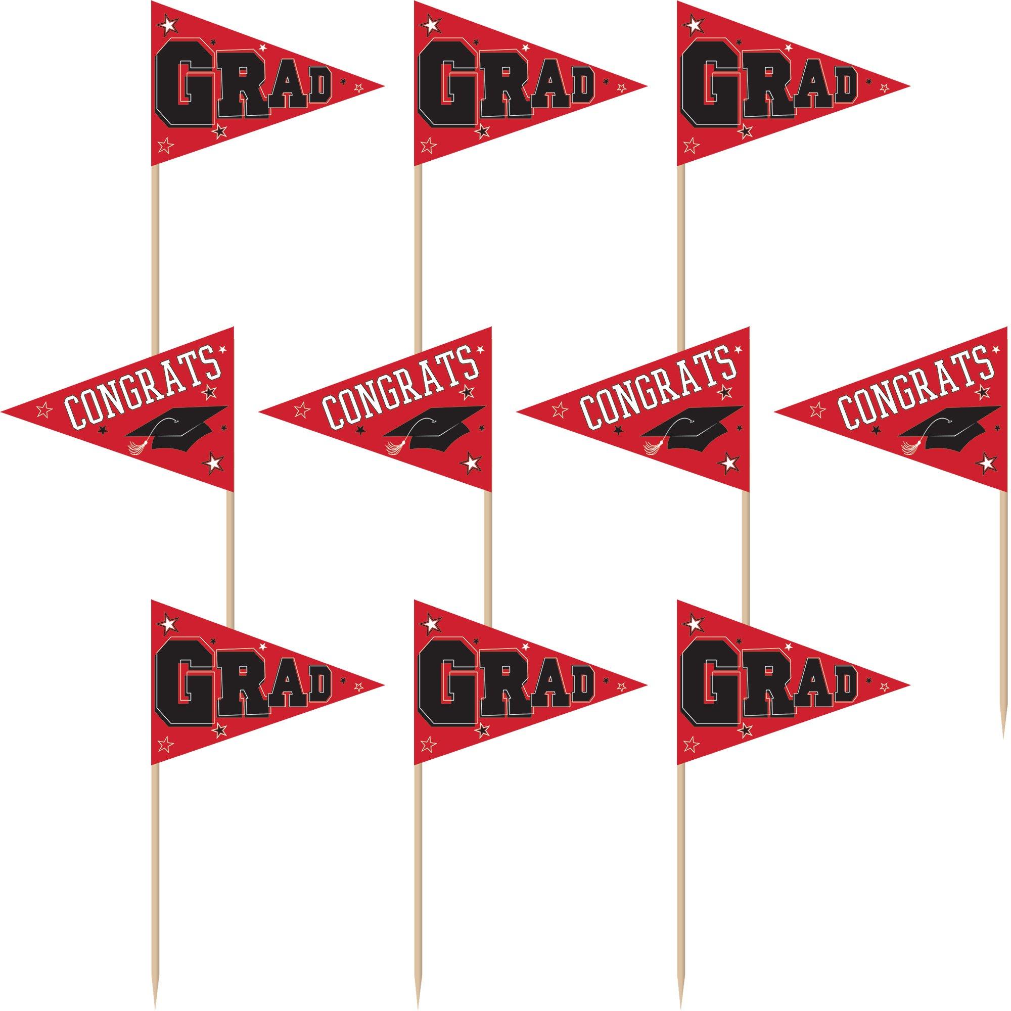 Congrats Grad Party Picks. 3in. 36ct. Assorted Colors