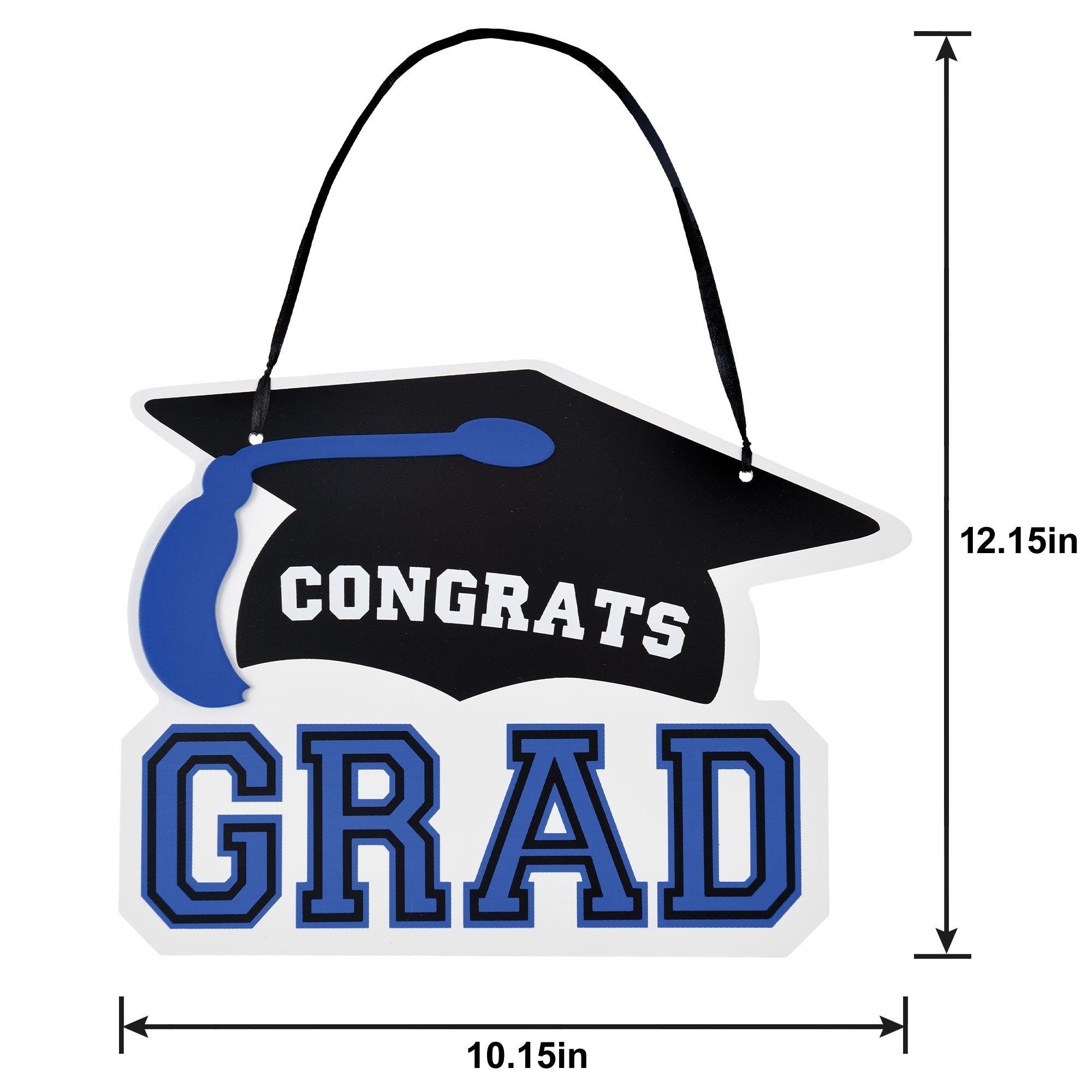 Congrats Grad MDF Hanging Sign. 10.15in x 7.6in. Assorted Colors - Image 9