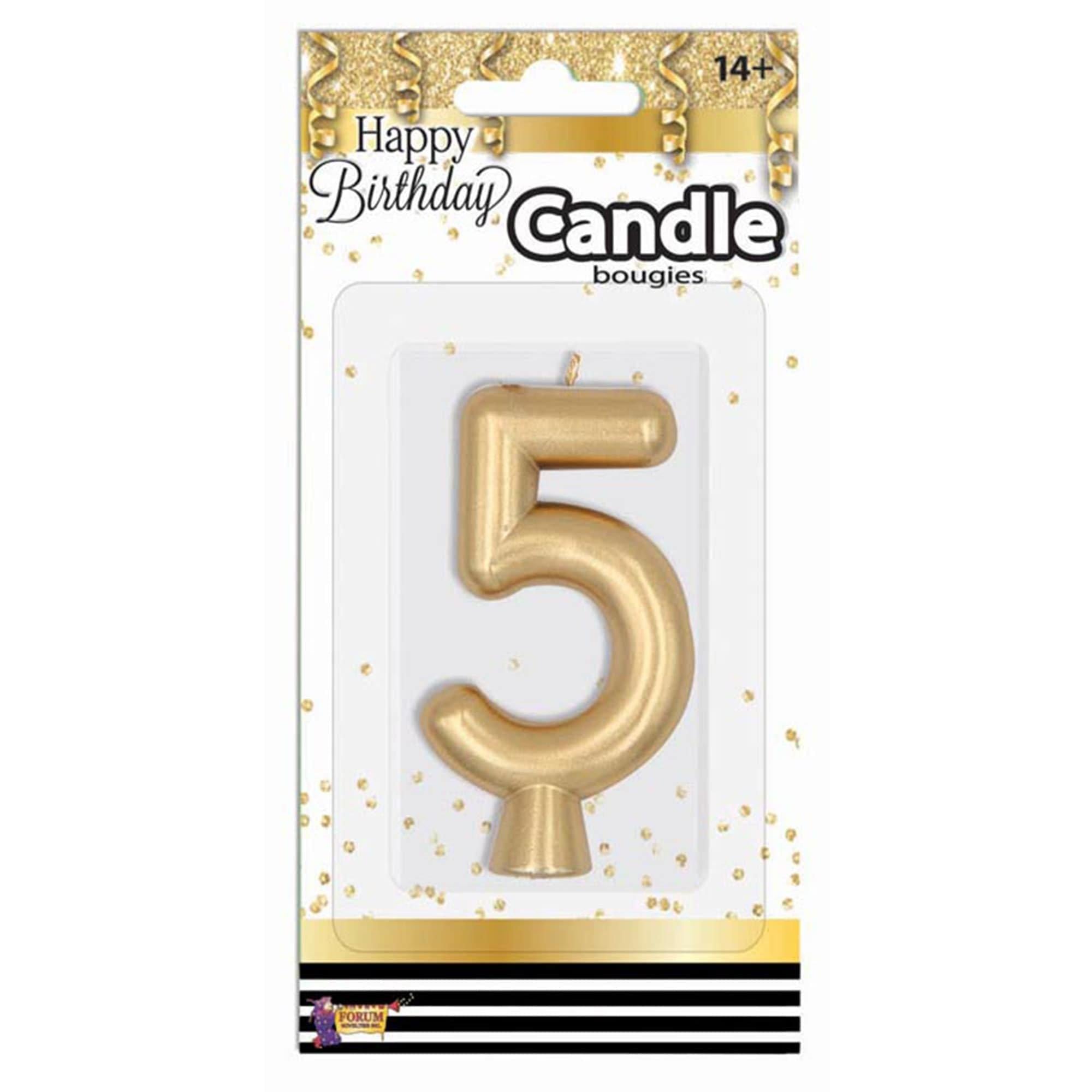 Birthday Number (0-9) Candle Gold Metallic. Assorted Colors - Image 12