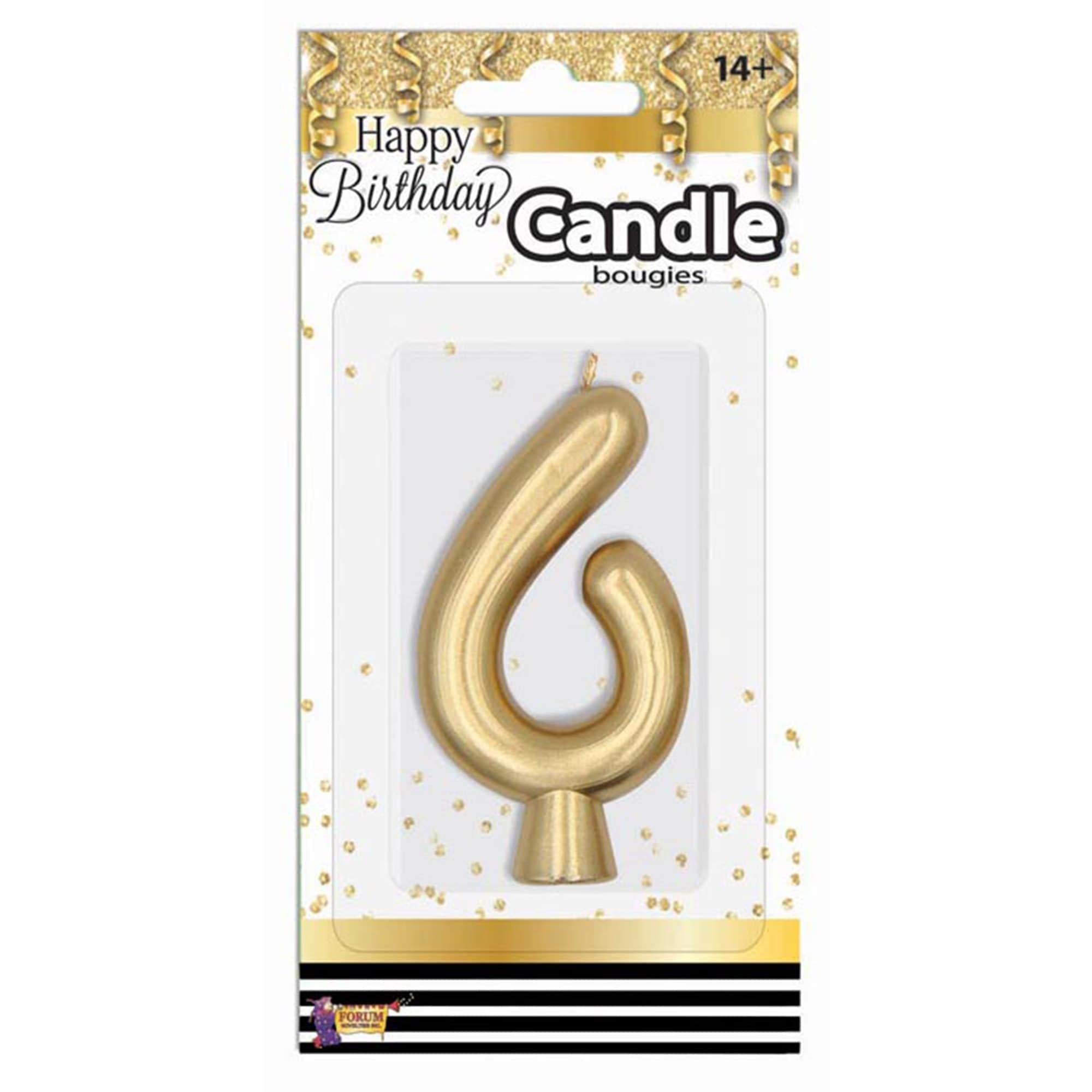 Birthday Number (0-9) Candle Gold Metallic. Assorted Colors - Image 14
