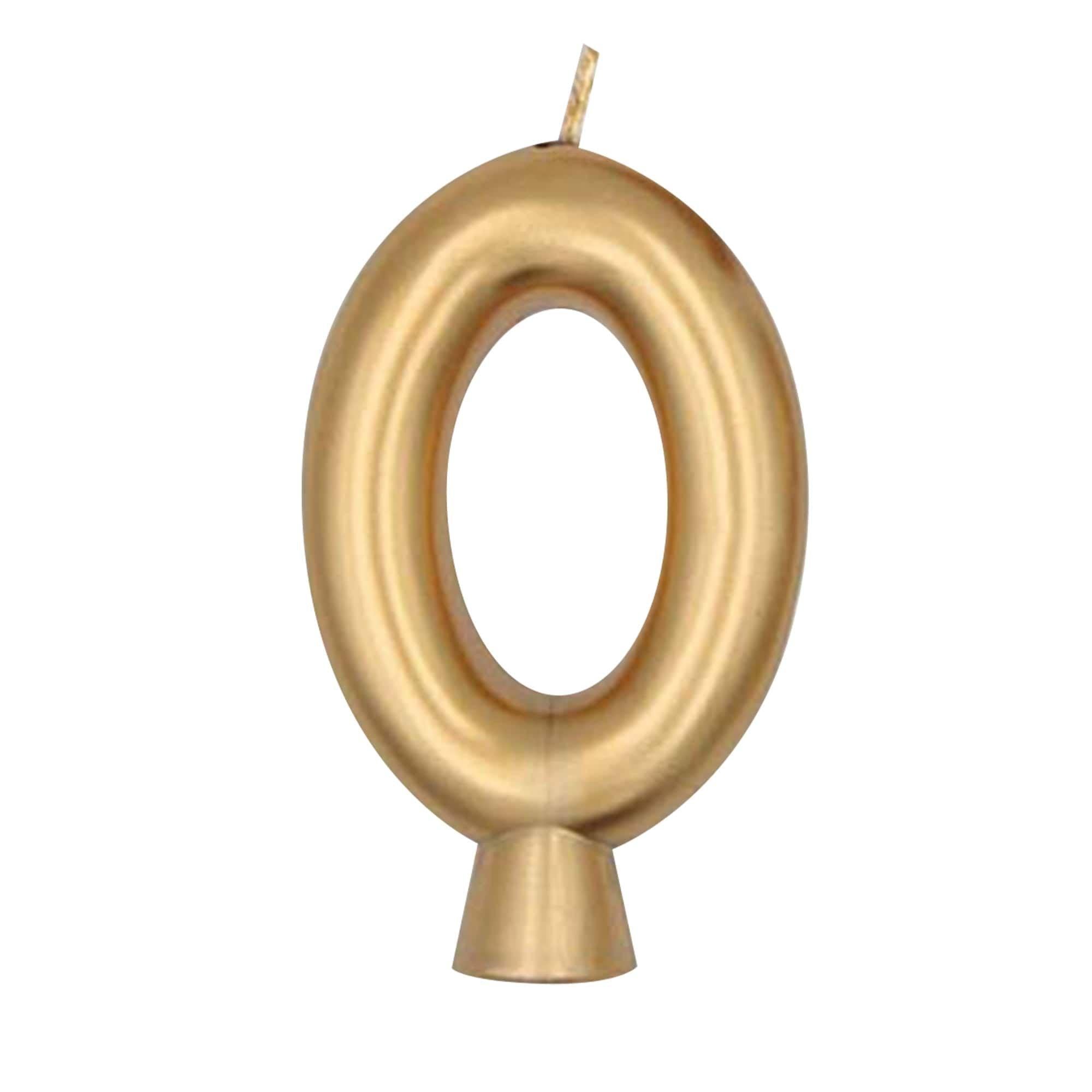 Birthday Number (0-9) Candle Gold Metallic. Assorted Colors