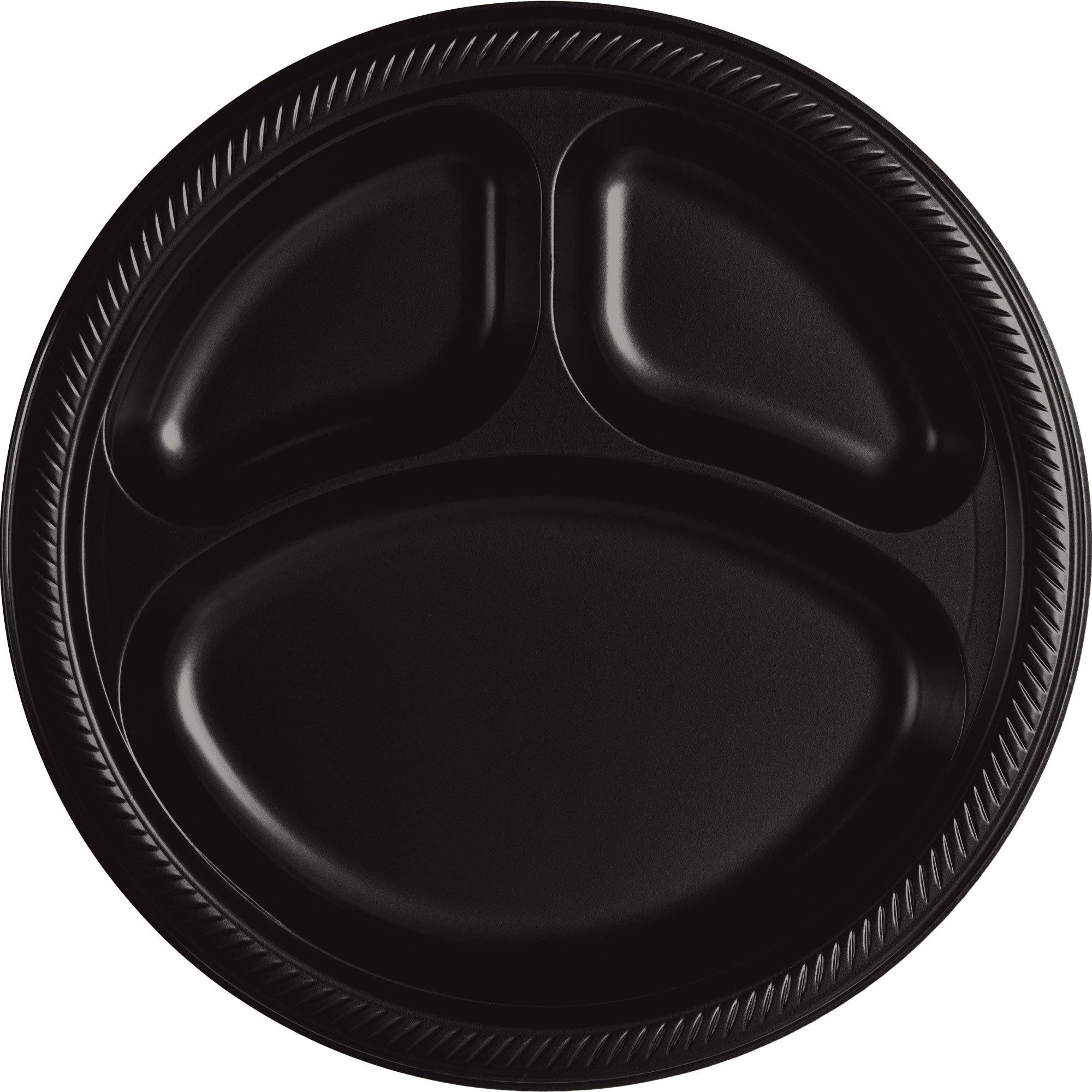 Plastic Divided Dinner Plates. 10.25in. Assorted Colors. Multiple Counts - Image 4