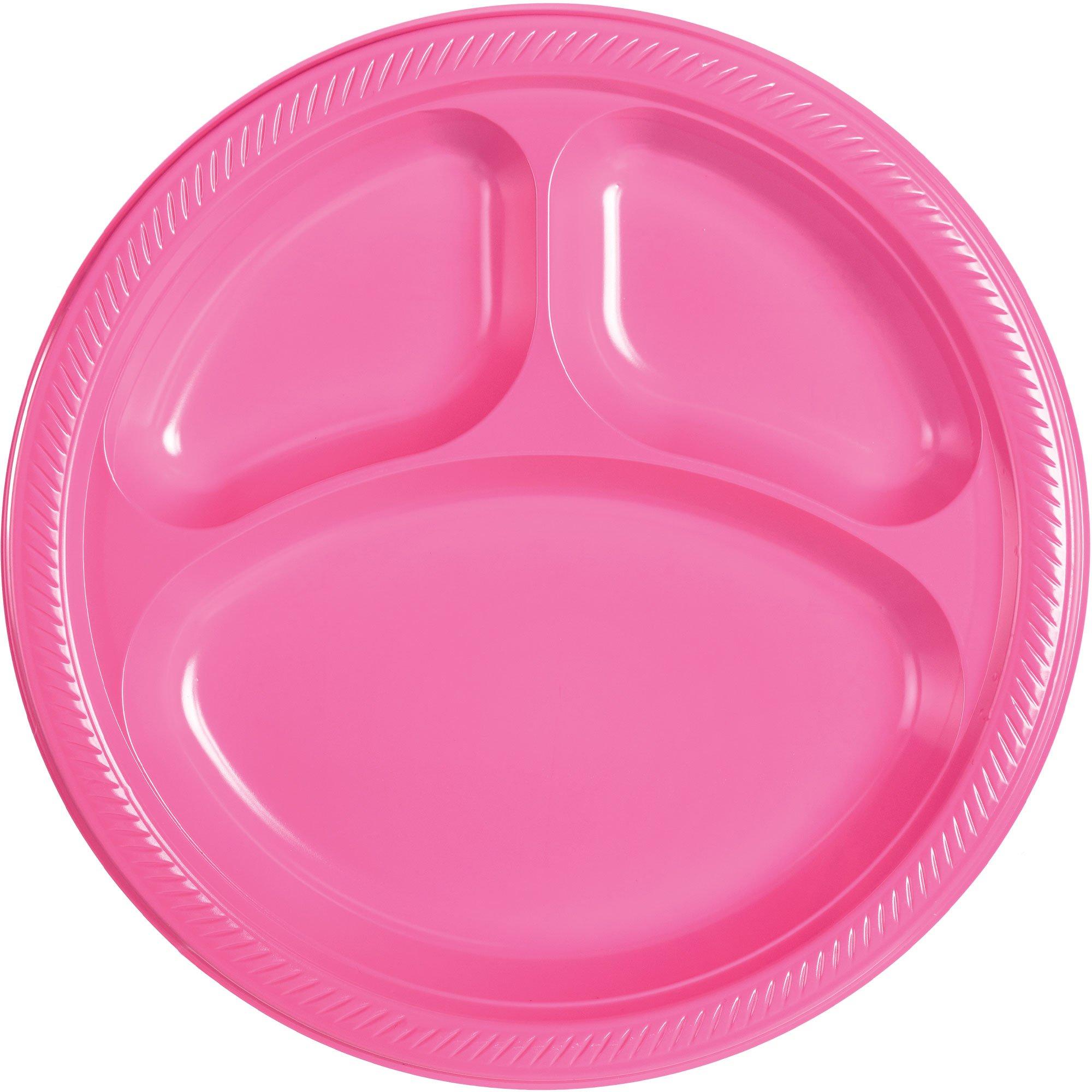 Plastic Divided Dinner Plates. 10.25in. Assorted Colors. Multiple Counts - Image 14