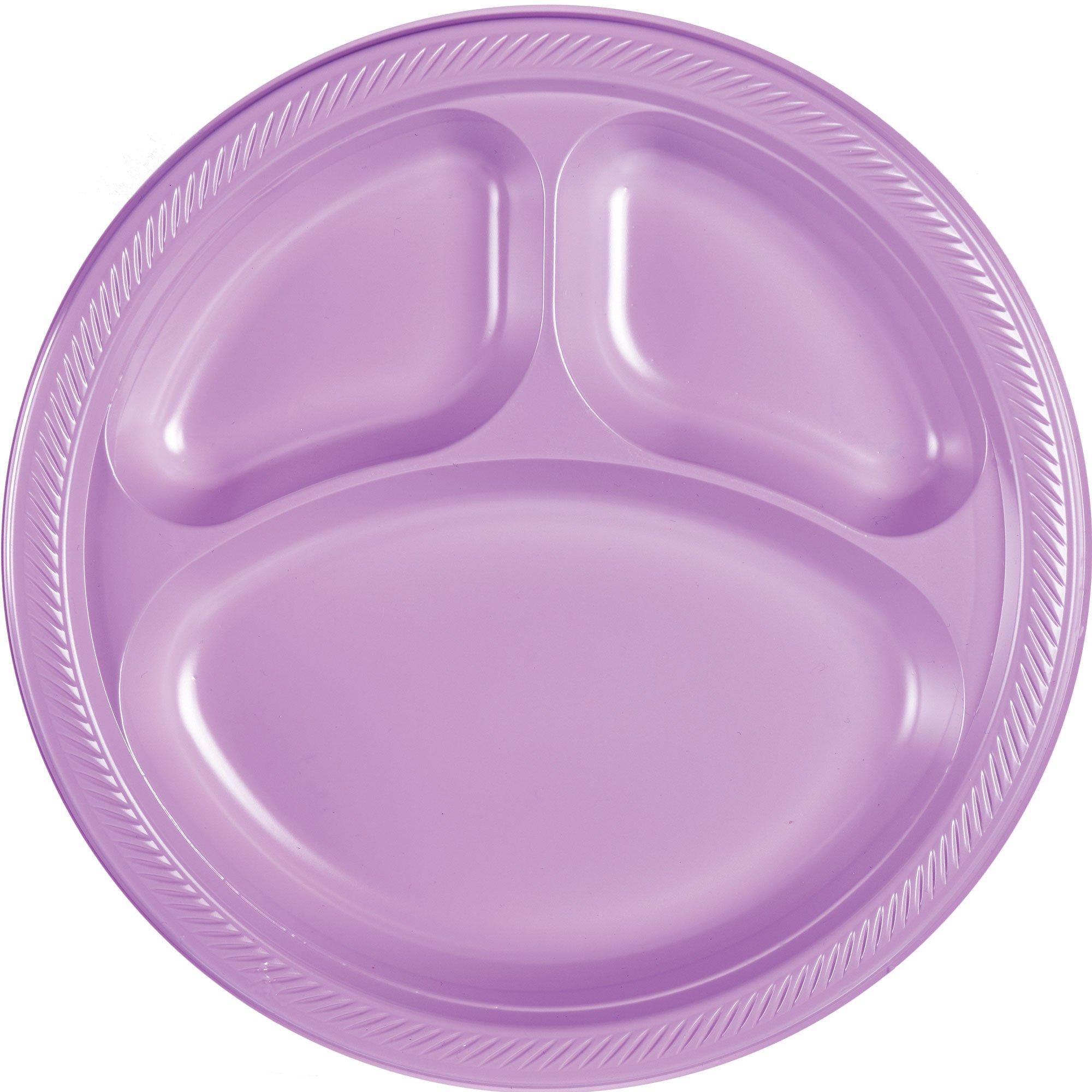 Plastic Divided Dinner Plates. 10.25in. Assorted Colors. Multiple Counts - Image 17