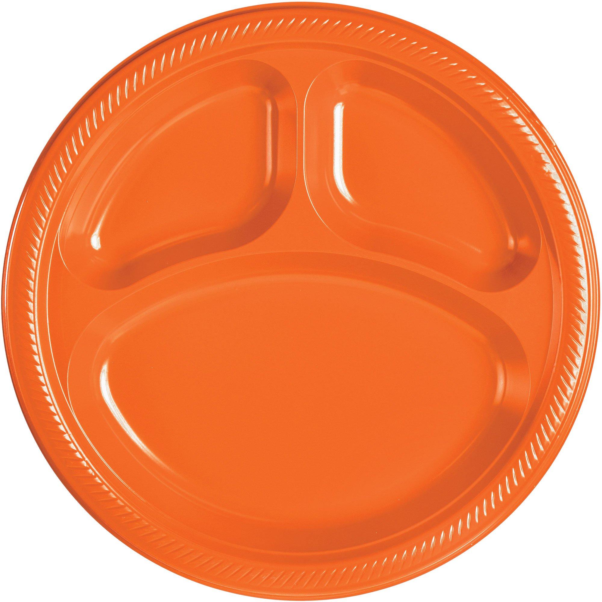 Plastic Divided Dinner Plates. 10.25in. Assorted Colors. Multiple Counts - Image 20