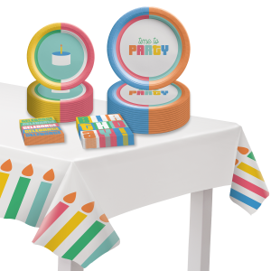 Colorful Collage Birthday Party Kit for 8 Guests