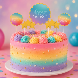 Digital Dream Cake Topper Kit. 9pc