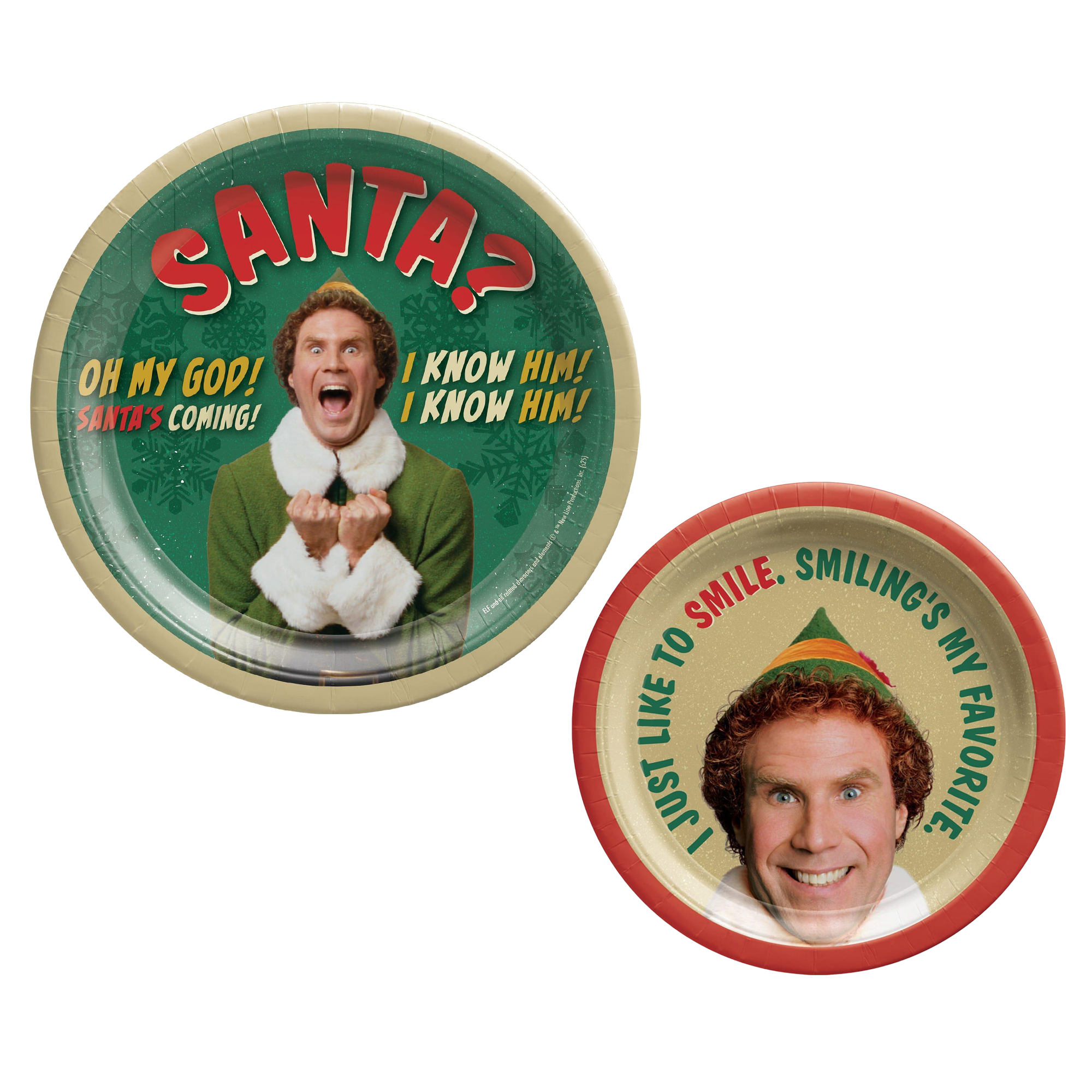 Elf Holiday Plates. 8ct (Lunch or Dessert). Assorted Options