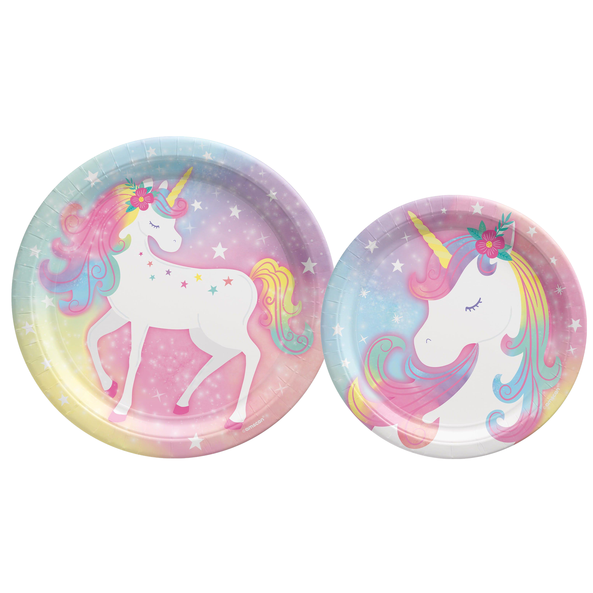 Enchanted Unicorn Round Paper Plates. 9in. 8ct. Assorted Options