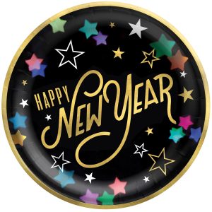 Starlight NYE Dessert Plate. 8ct. Assorted Options