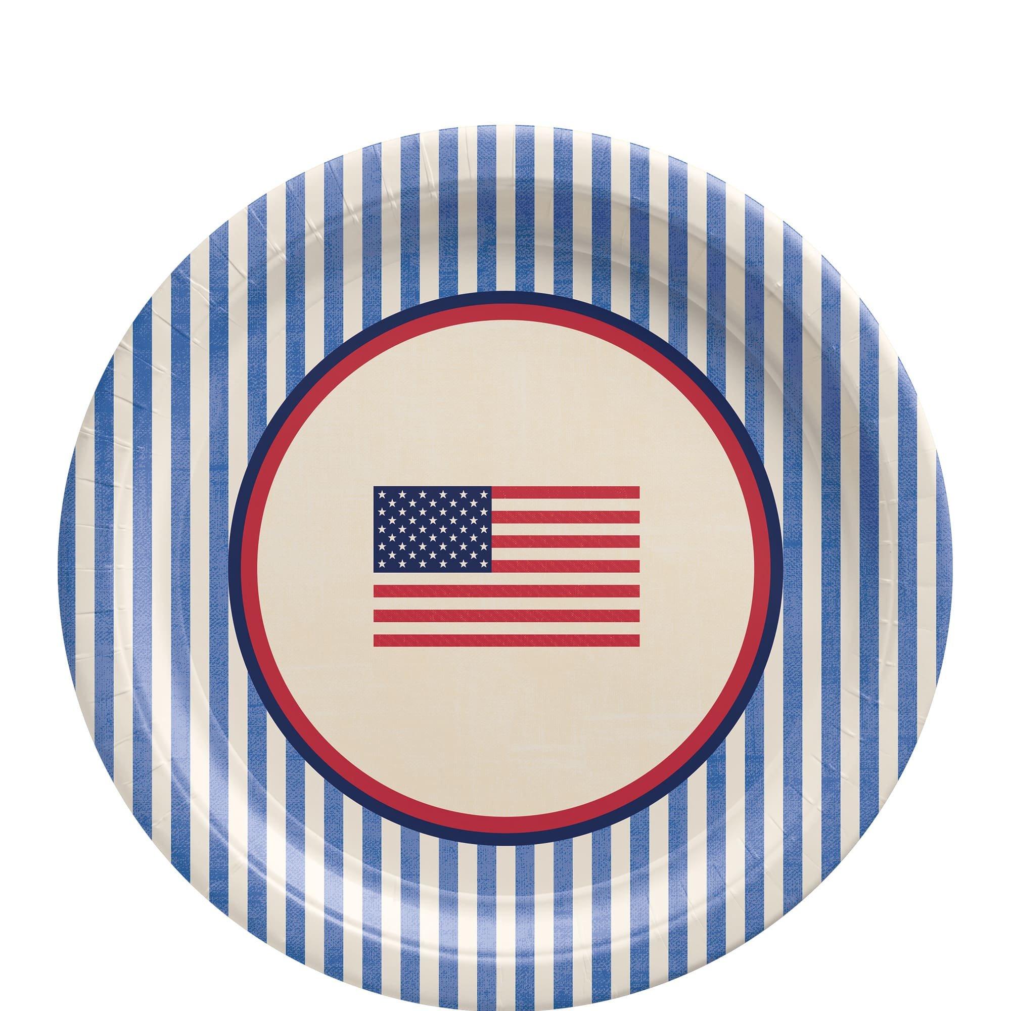 Americana Stripe Paper Lunch Plates. 8ct - Image 2