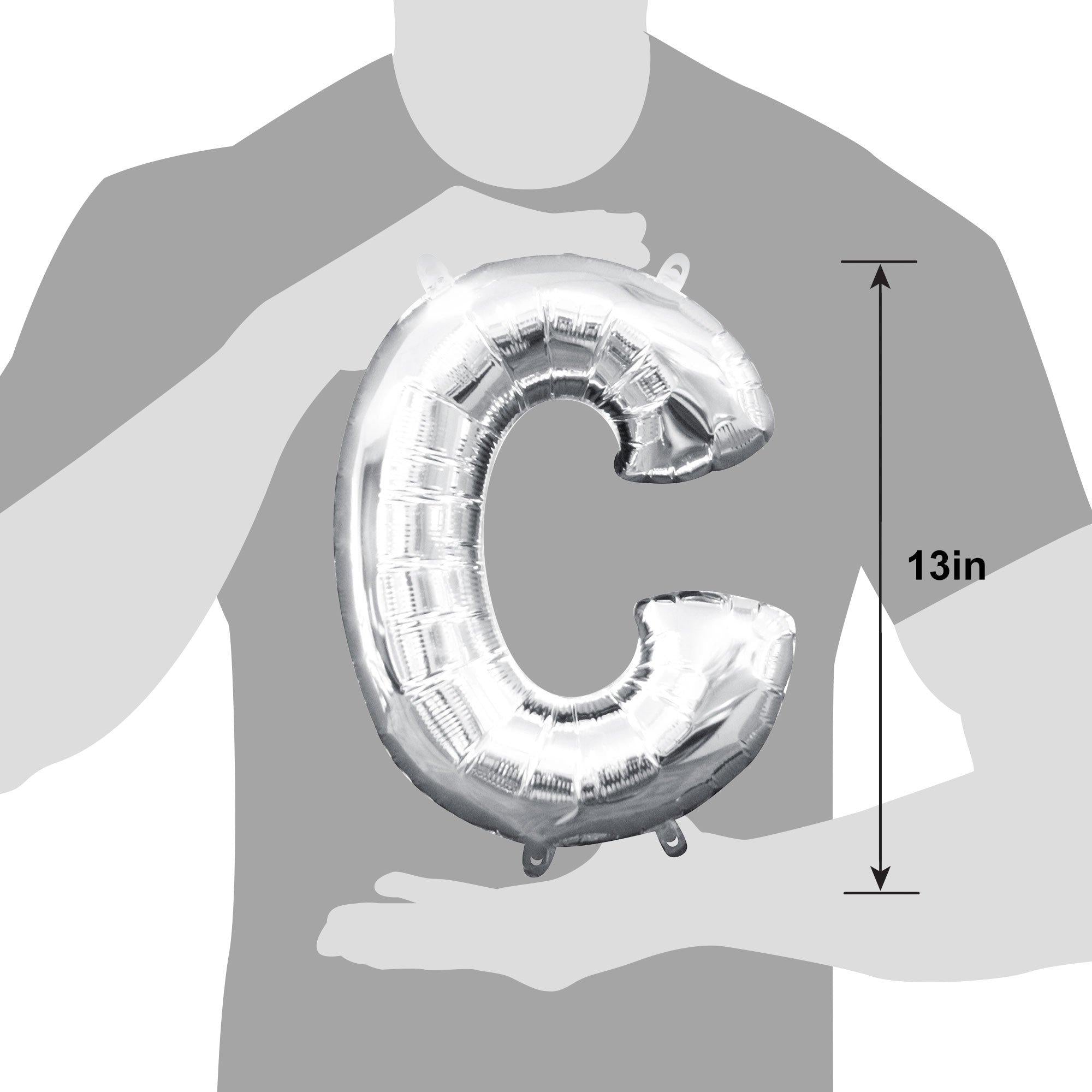 13in Air-Filled Silver Letter (A-Z) Balloons - Image 16