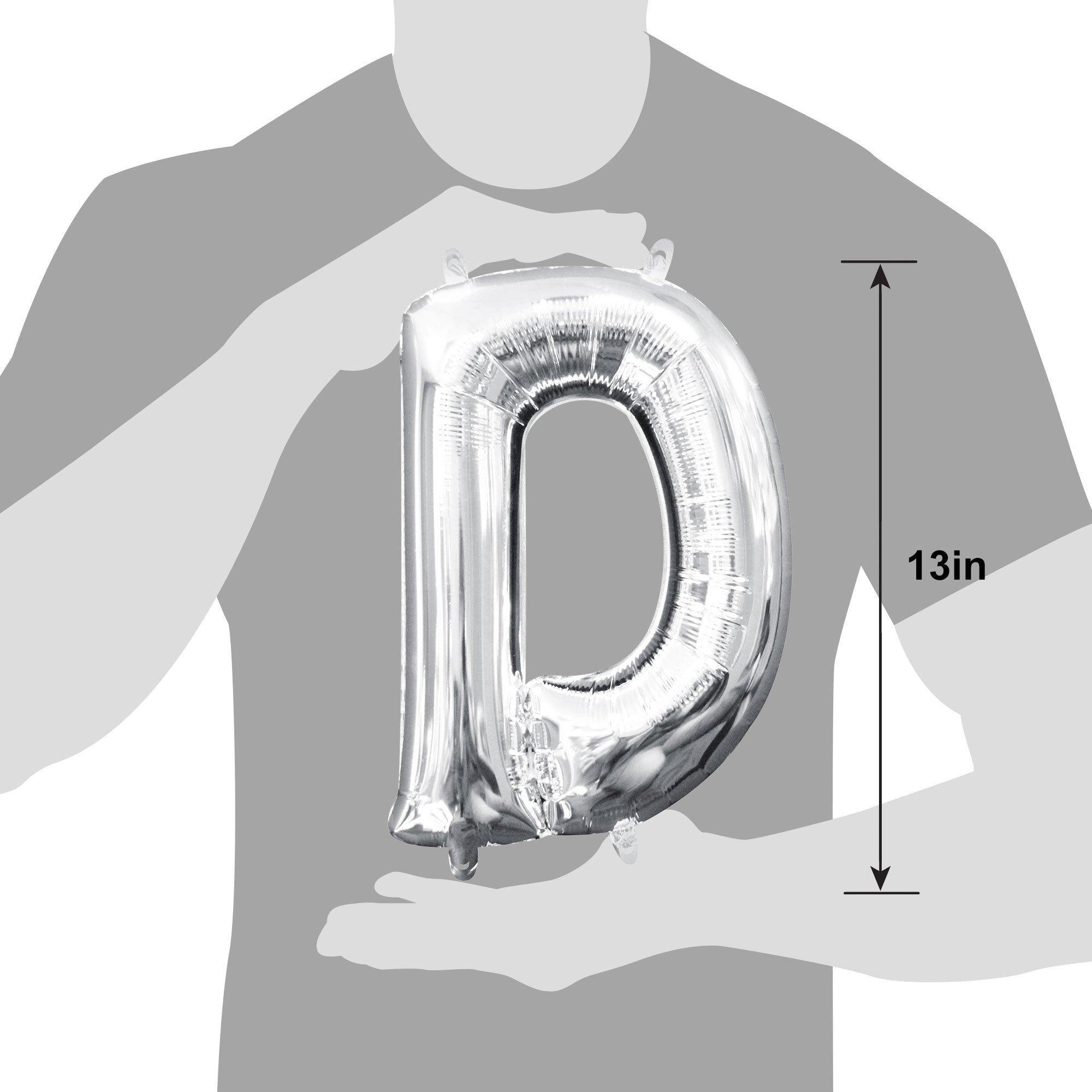 13in Air-Filled Silver Letter (A-Z) Balloons - Image 23