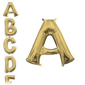 13in Air-Filled White Gold Letter (A-Z) Balloon