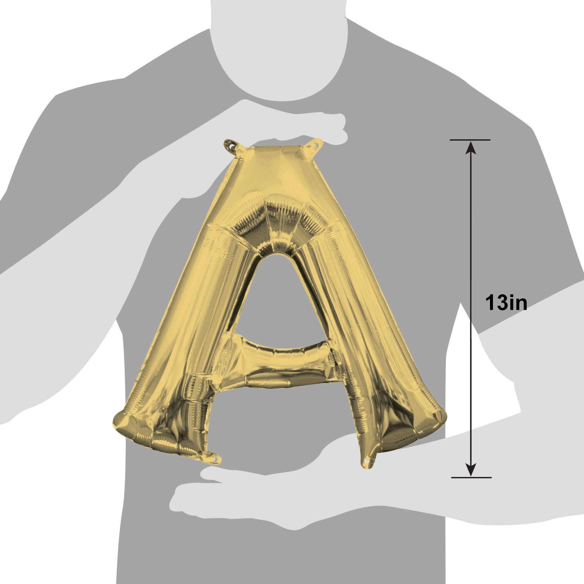 13in Air-Filled White Gold Letter (A-Z) Balloon - Image 6