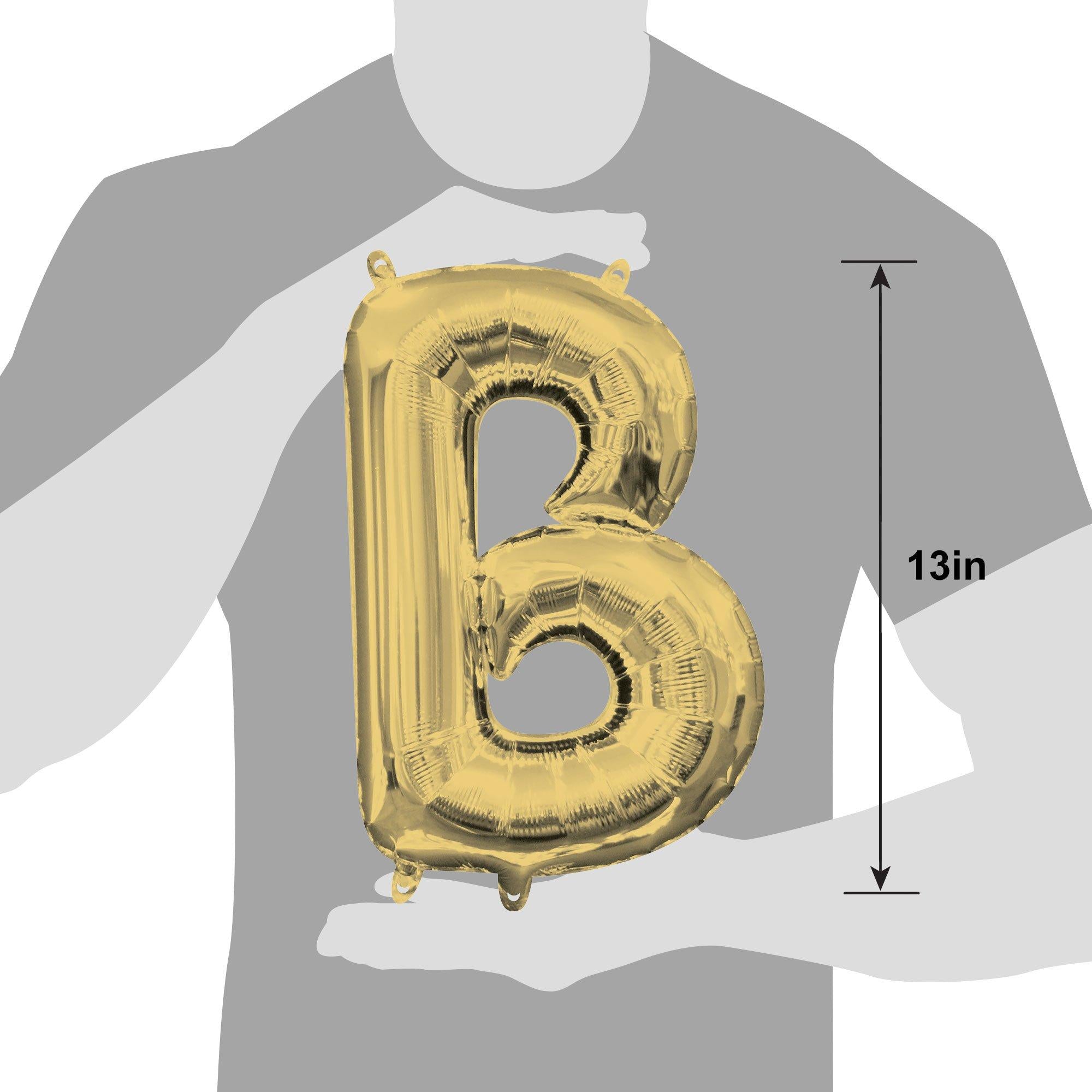 13in Air-Filled White Gold Letter (A-Z) Balloon - Image 12