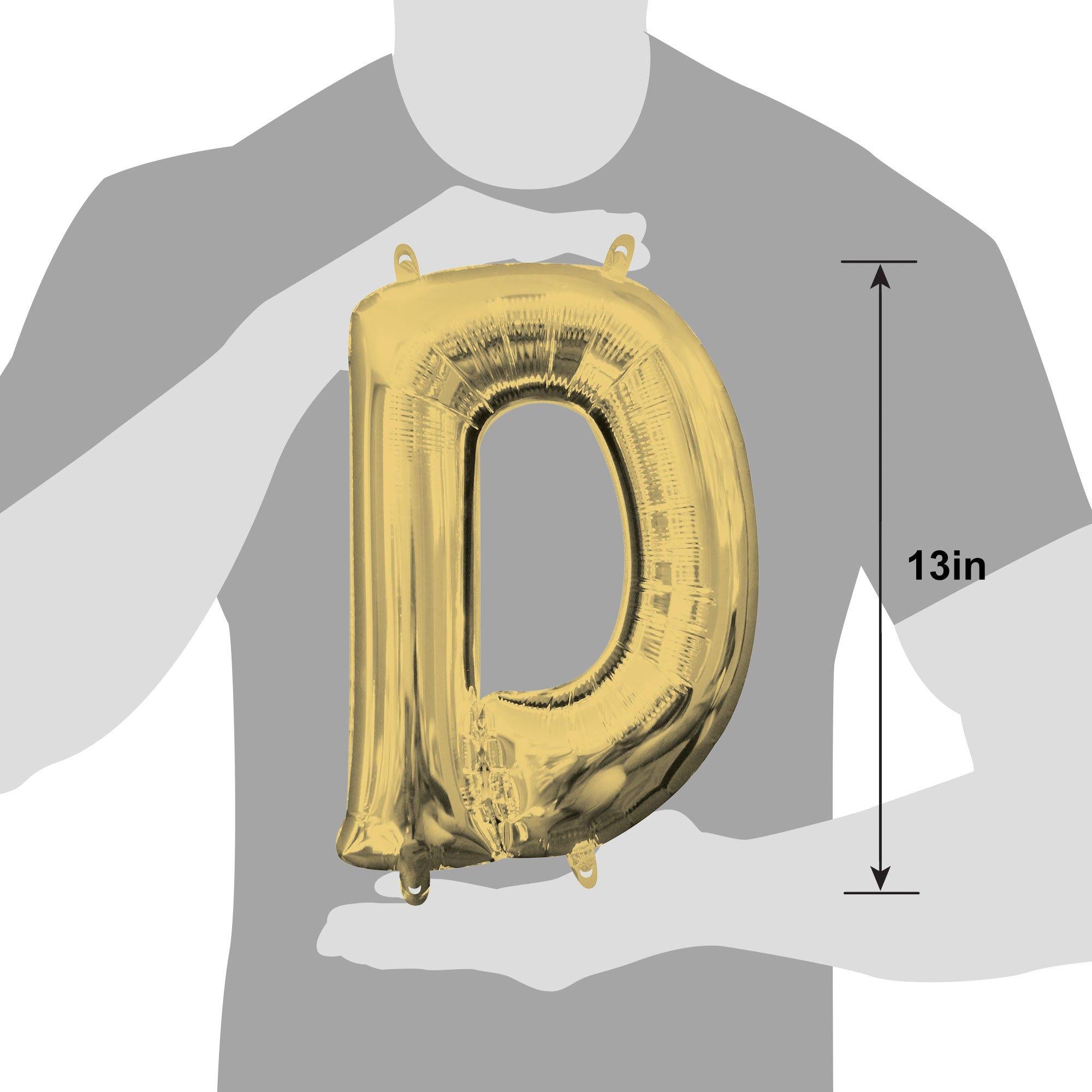 13in Air-Filled White Gold Letter (A-Z) Balloon - Image 24