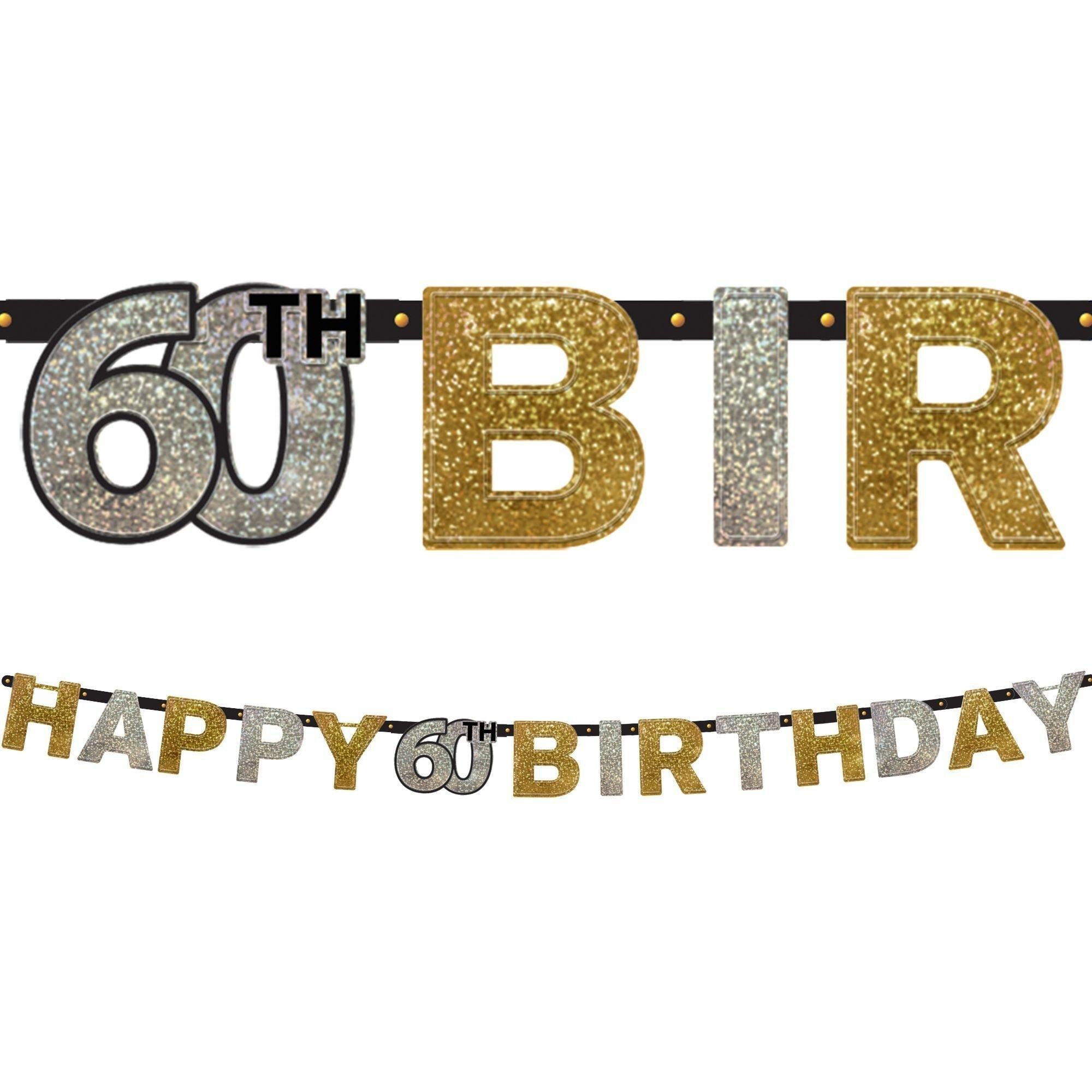 Prismatic Birthday Banner - Sparkling Celebration. Ages 30. 40. 50. 60