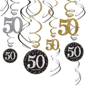 Birthday Swirl Decorations 12ct - Sparkling Celebration. Ages
