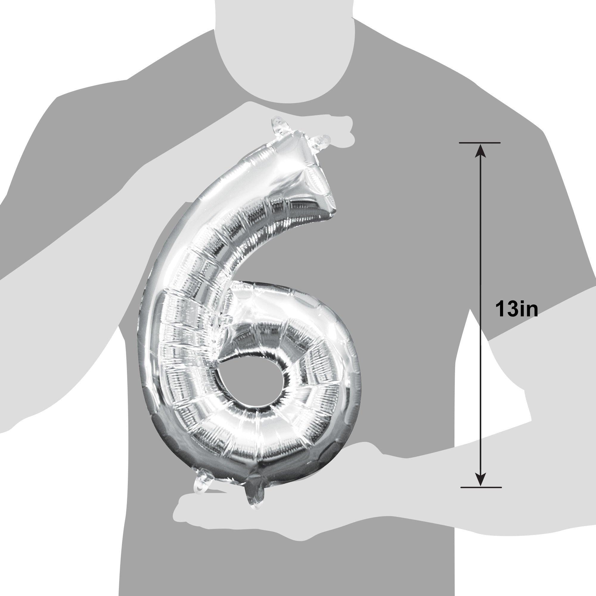 13in Air-Filled Silver Number (0-9) Balloons - Image 23