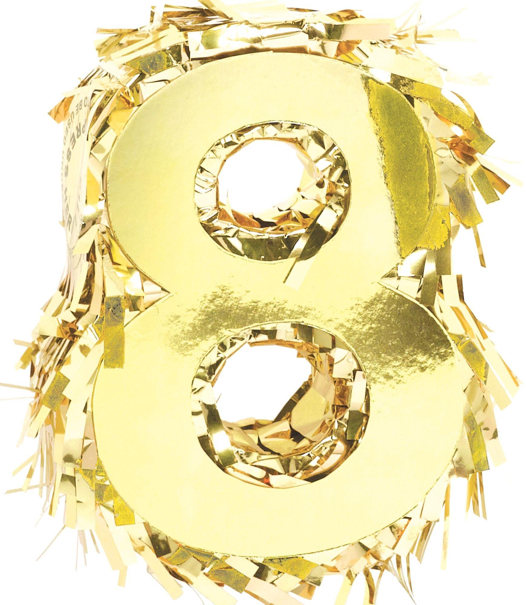 Mini Metallic Gold Number (0-9) Pinata Decoration - Image 8