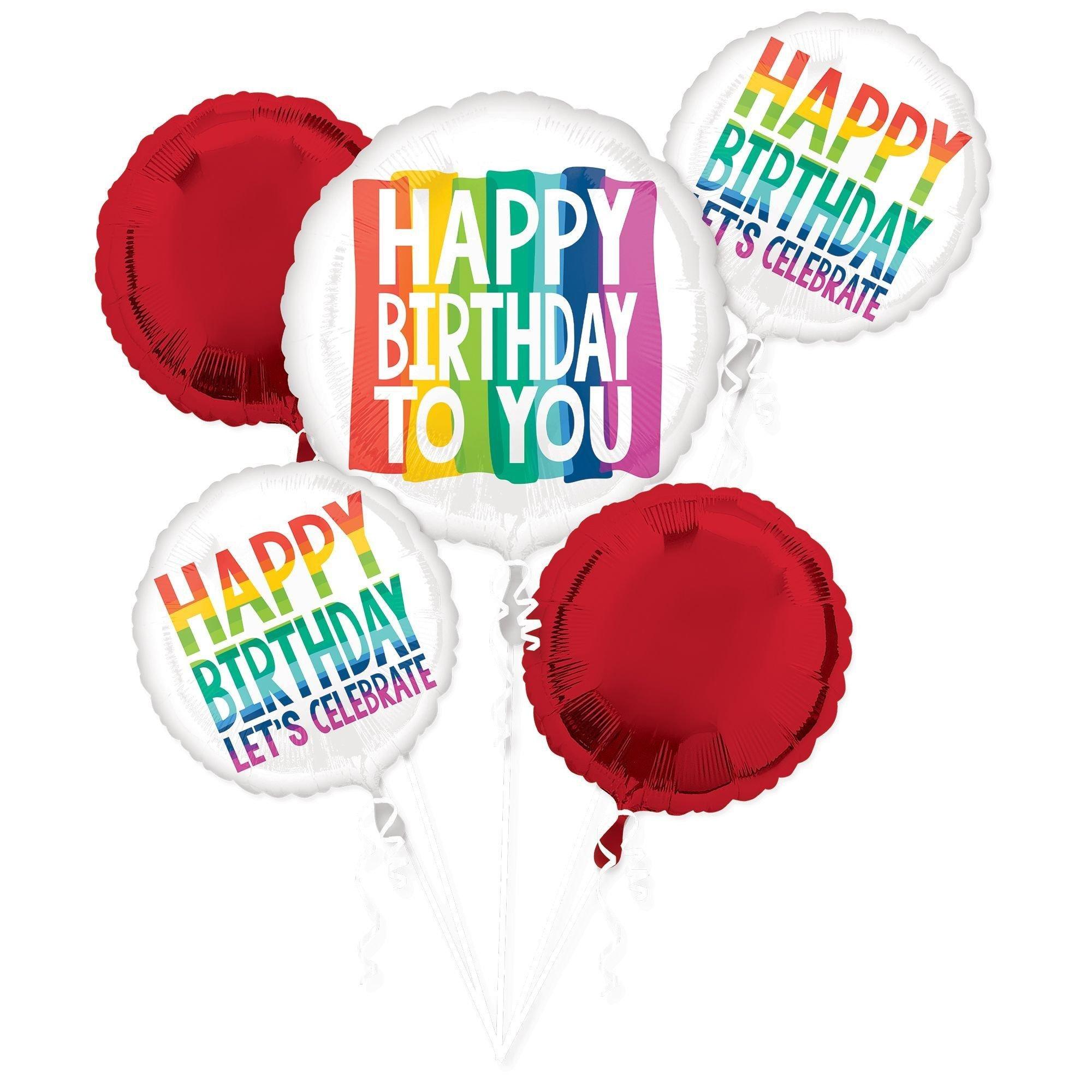 Rainbow Wish Birthday Foil Balloon Bouquet. Assorted Options - Image 2