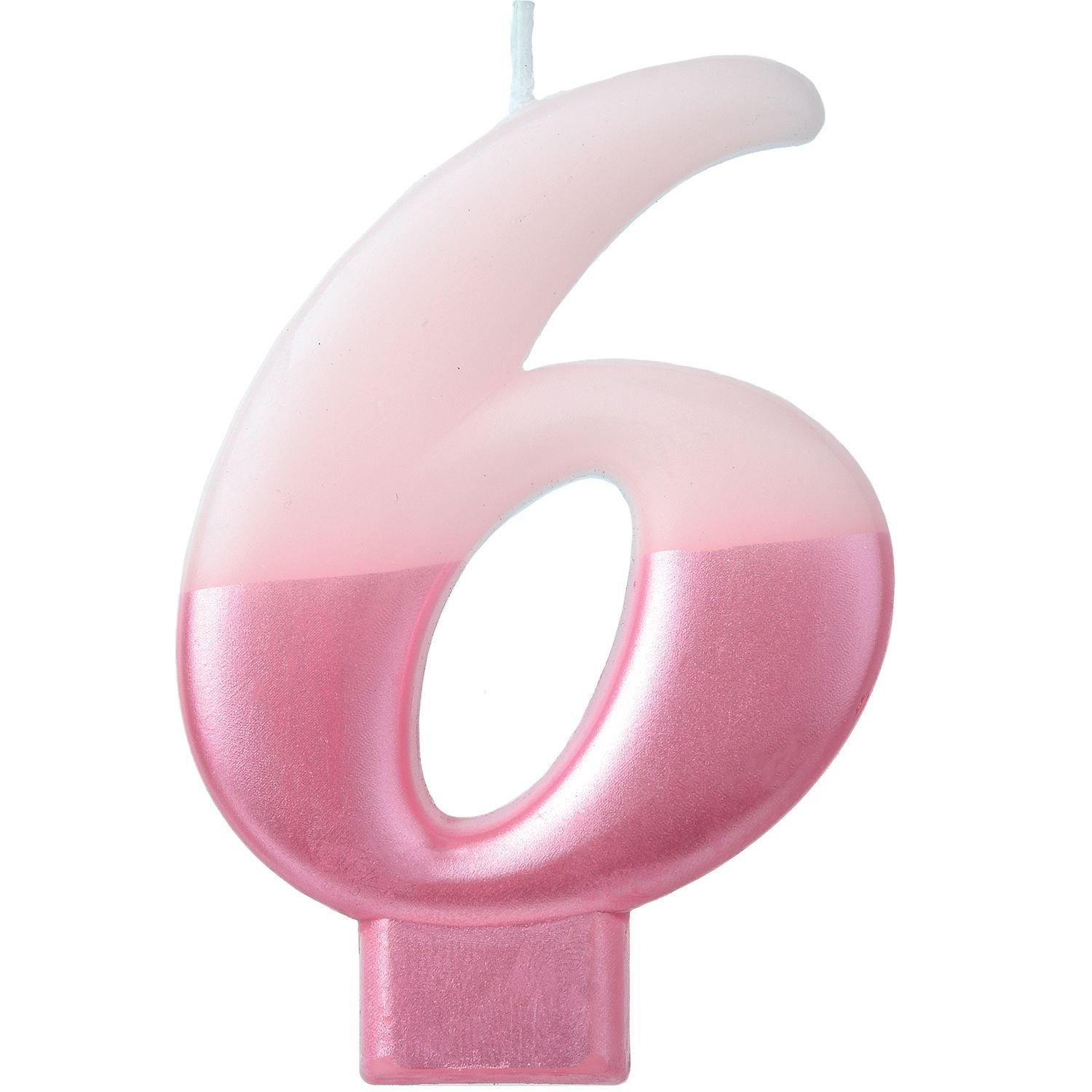 Metallic Dipped Pink Number (0-9) Birthday Candle 3 1/4in - Image 7