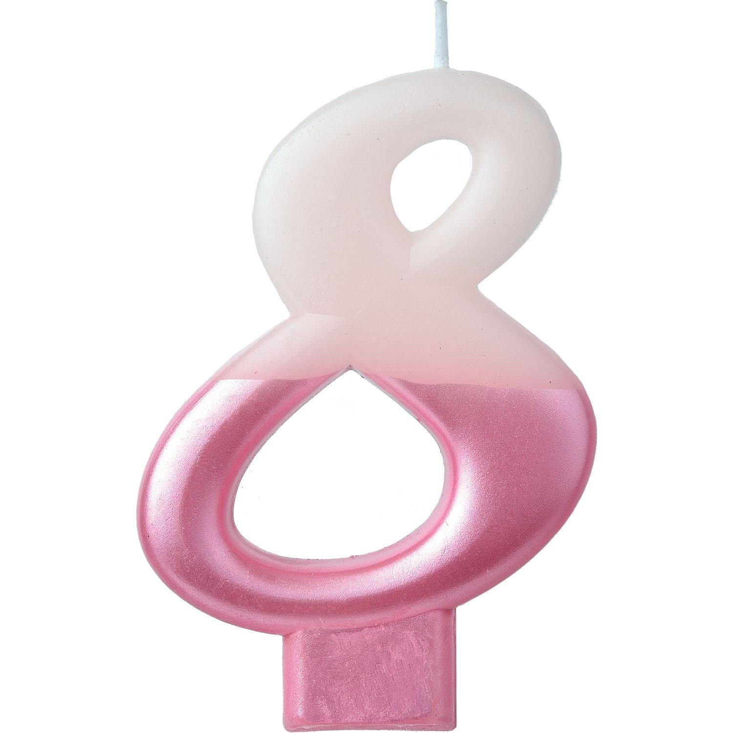 Metallic Dipped Pink Number (0-9) Birthday Candle 3 1/4in - Image 9