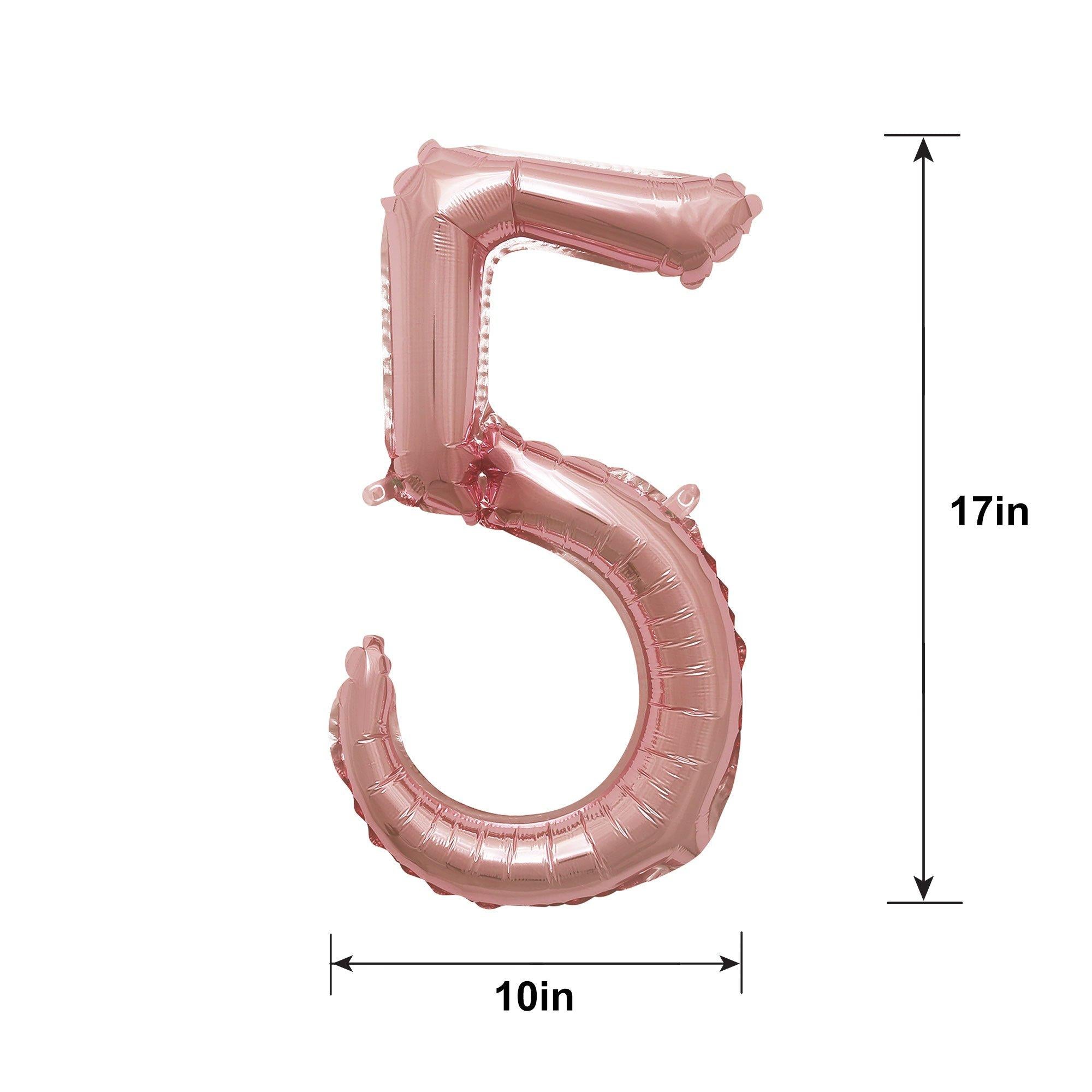 Air-Filled Rose Gold Cursive Number (0-9) Foil Balloon. 10in x 18in - Image 13