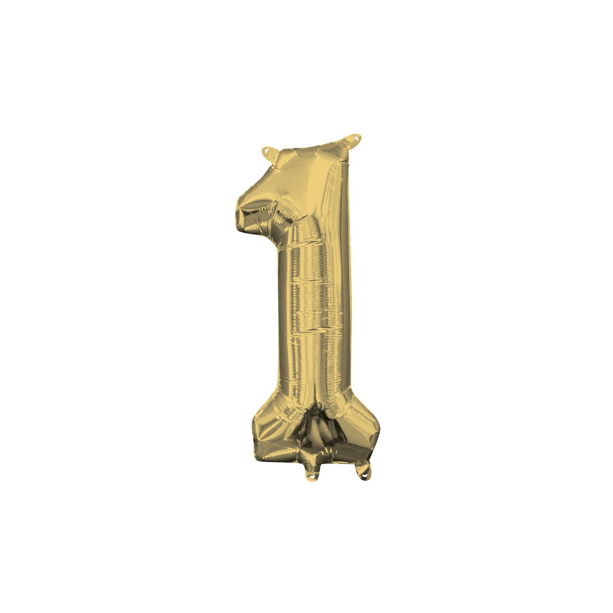 13in Air-Filled White Gold Number (0-9) Balloon - Image 2