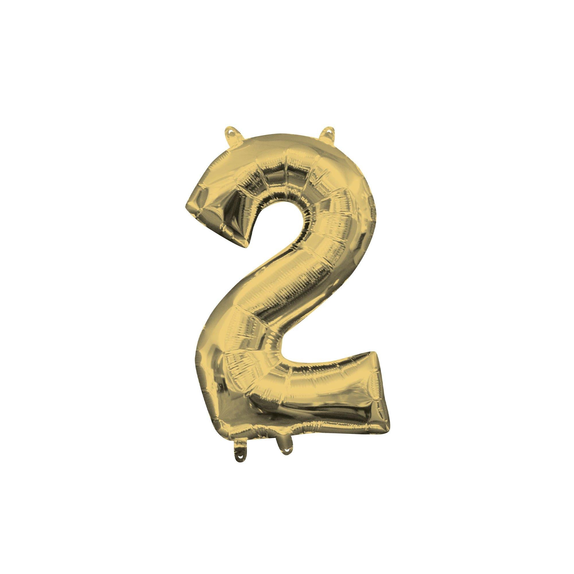 13in Air-Filled White Gold Number (0-9) Balloon - Image 10