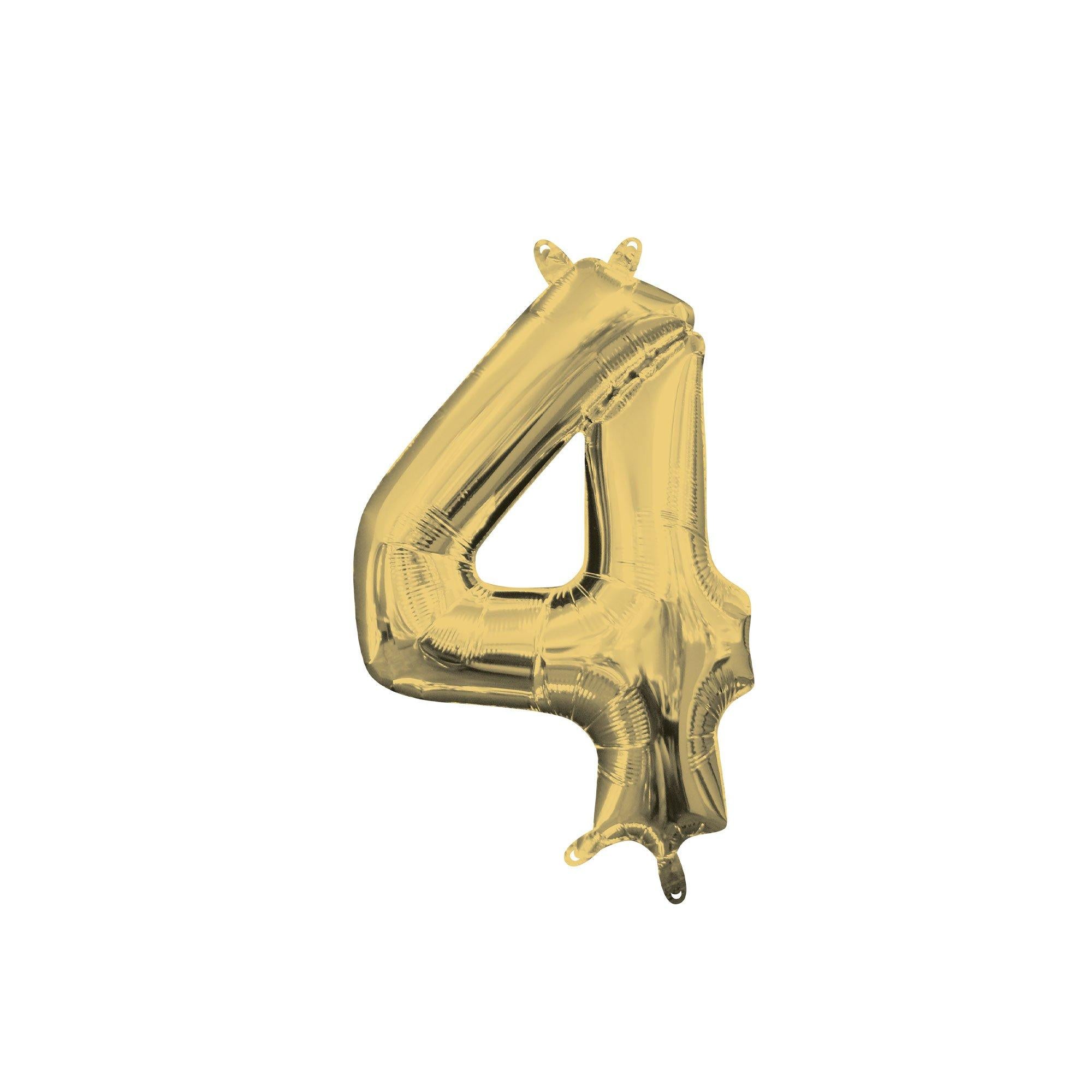 13in Air-Filled White Gold Number (0-9) Balloon - Image 18