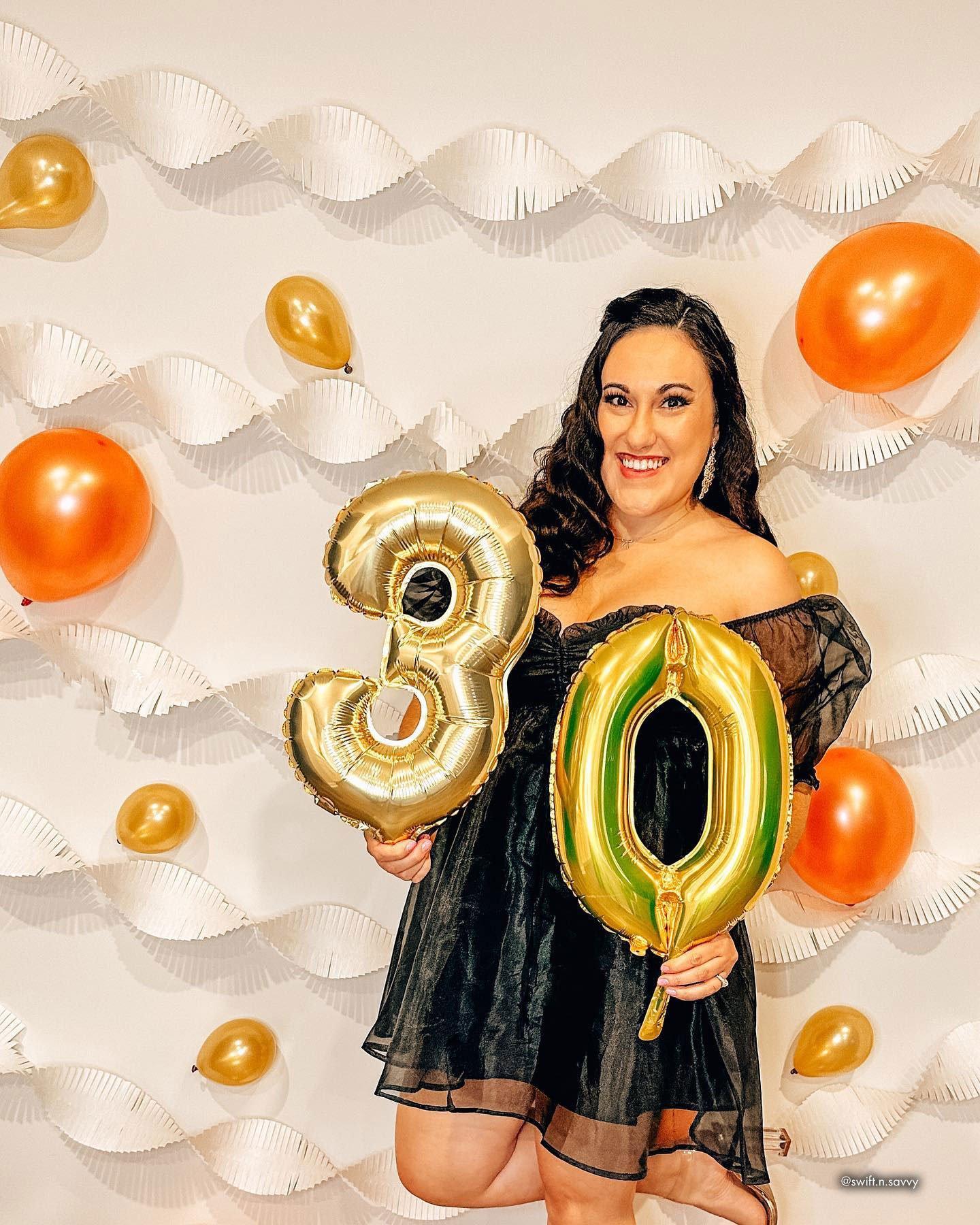 13in Air-Filled White Gold Number (0-9) Balloon - Image 20