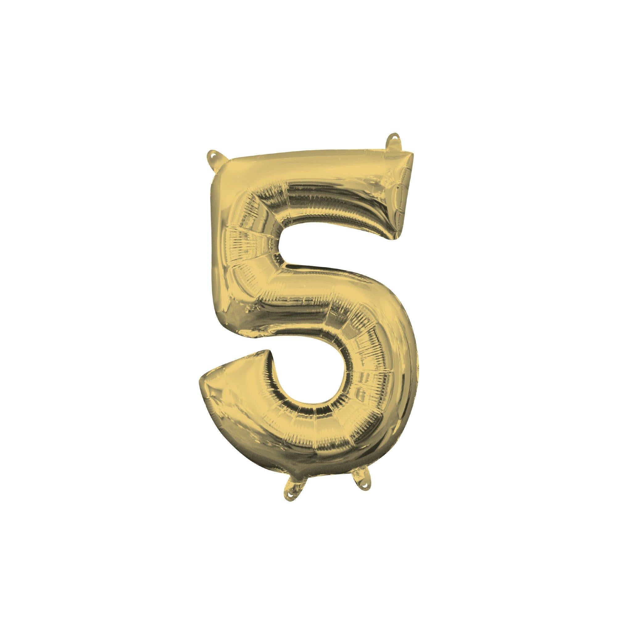 13in Air-Filled White Gold Number (0-9) Balloon - Image 22