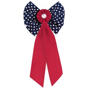 Patriotic Flocked Bow. Multiple Sizes