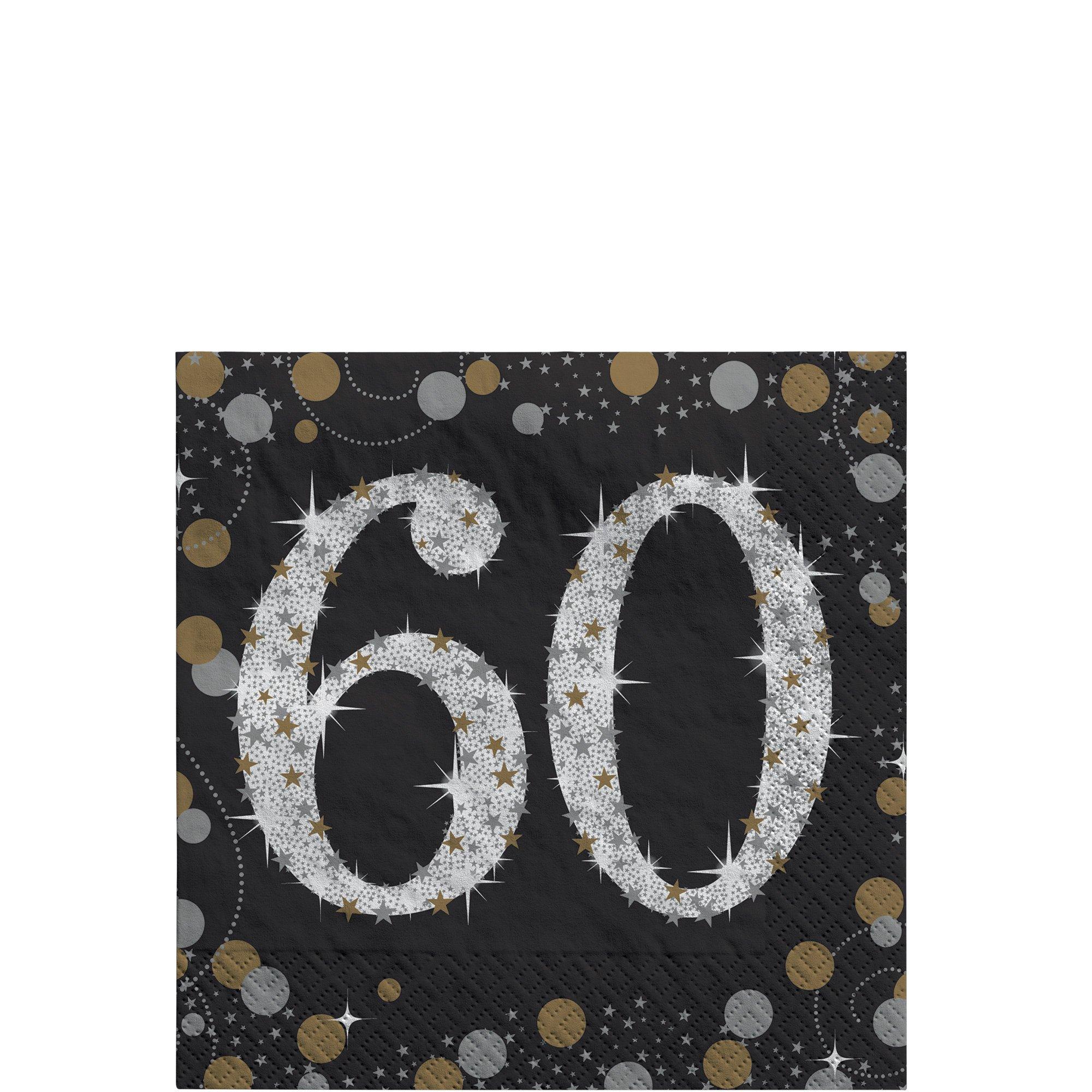 Milestone Beverage Napkins. 16ct - Sparkling Celebration. Ages 30. 40. 50. 60 - Image 8
